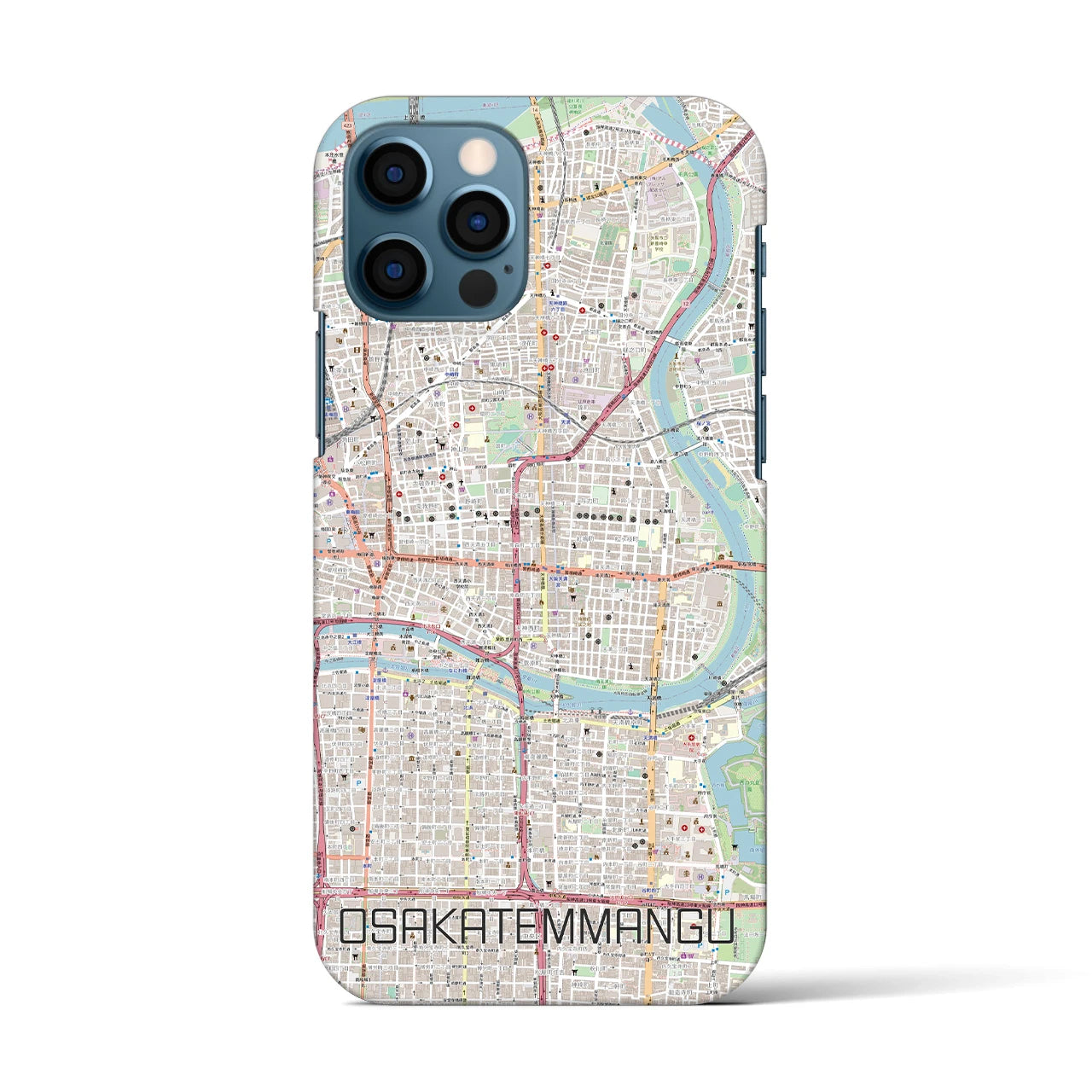 【大阪天満宮(大阪府)】地図柄iPhoneケース(バックカバータイプ)
