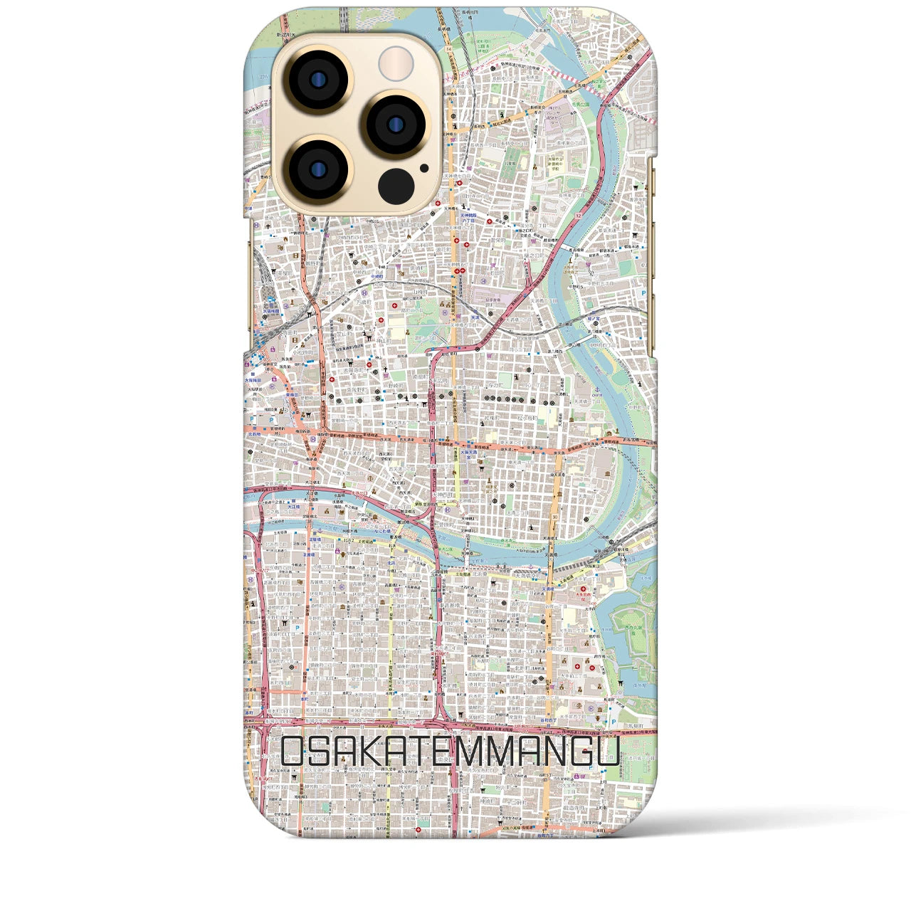 【大阪天満宮(大阪府)】地図柄iPhoneケース(バックカバータイプ)