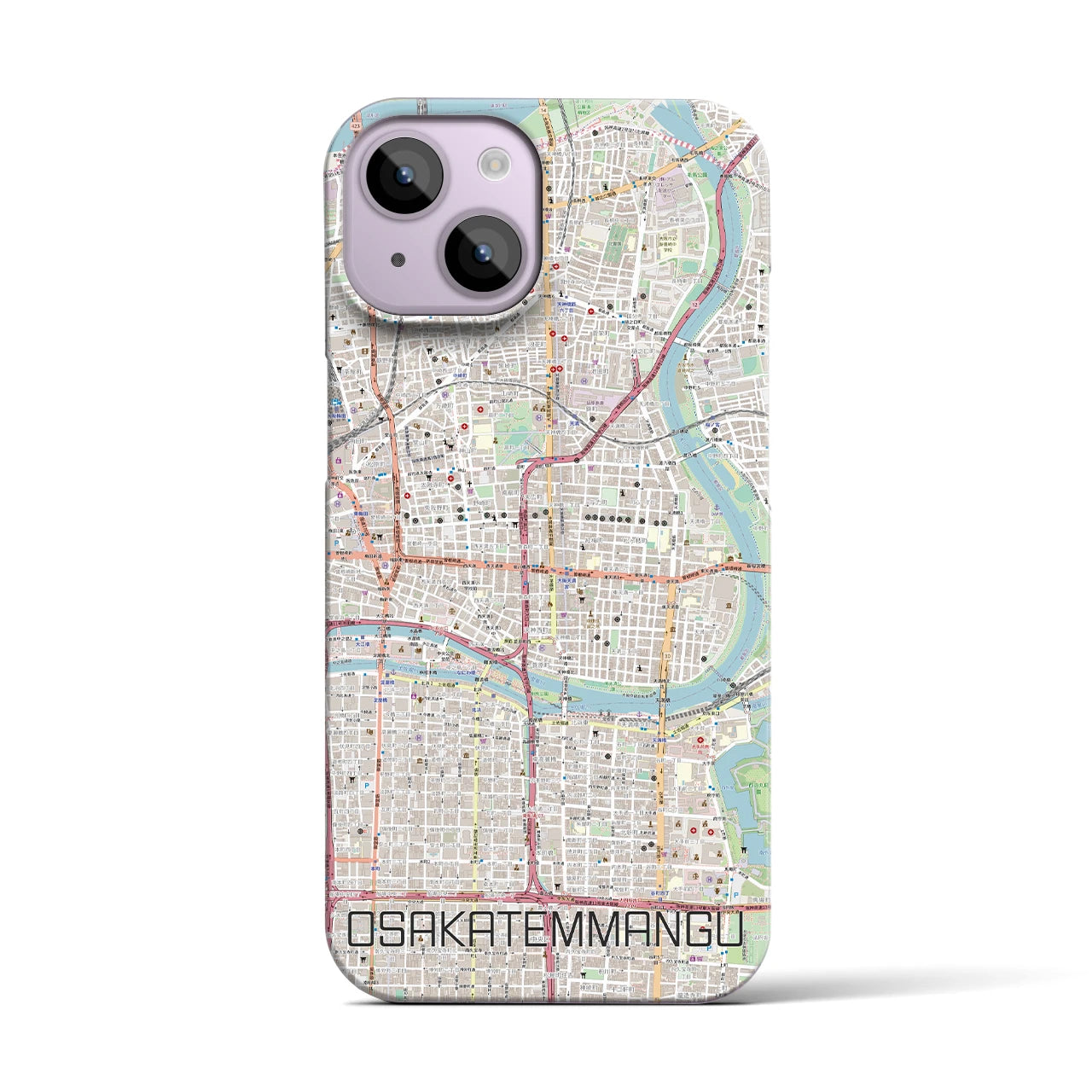 【大阪天満宮(大阪府)】地図柄iPhoneケース(バックカバータイプ)