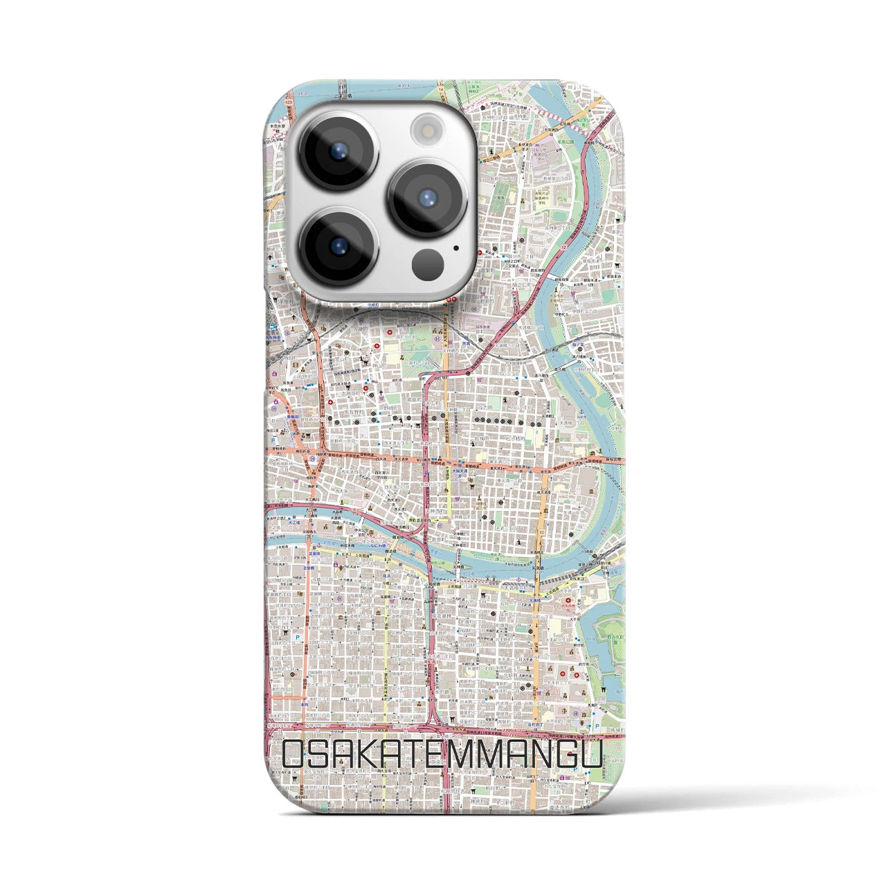 【大阪天満宮(大阪府)】地図柄iPhoneケース(バックカバータイプ)
