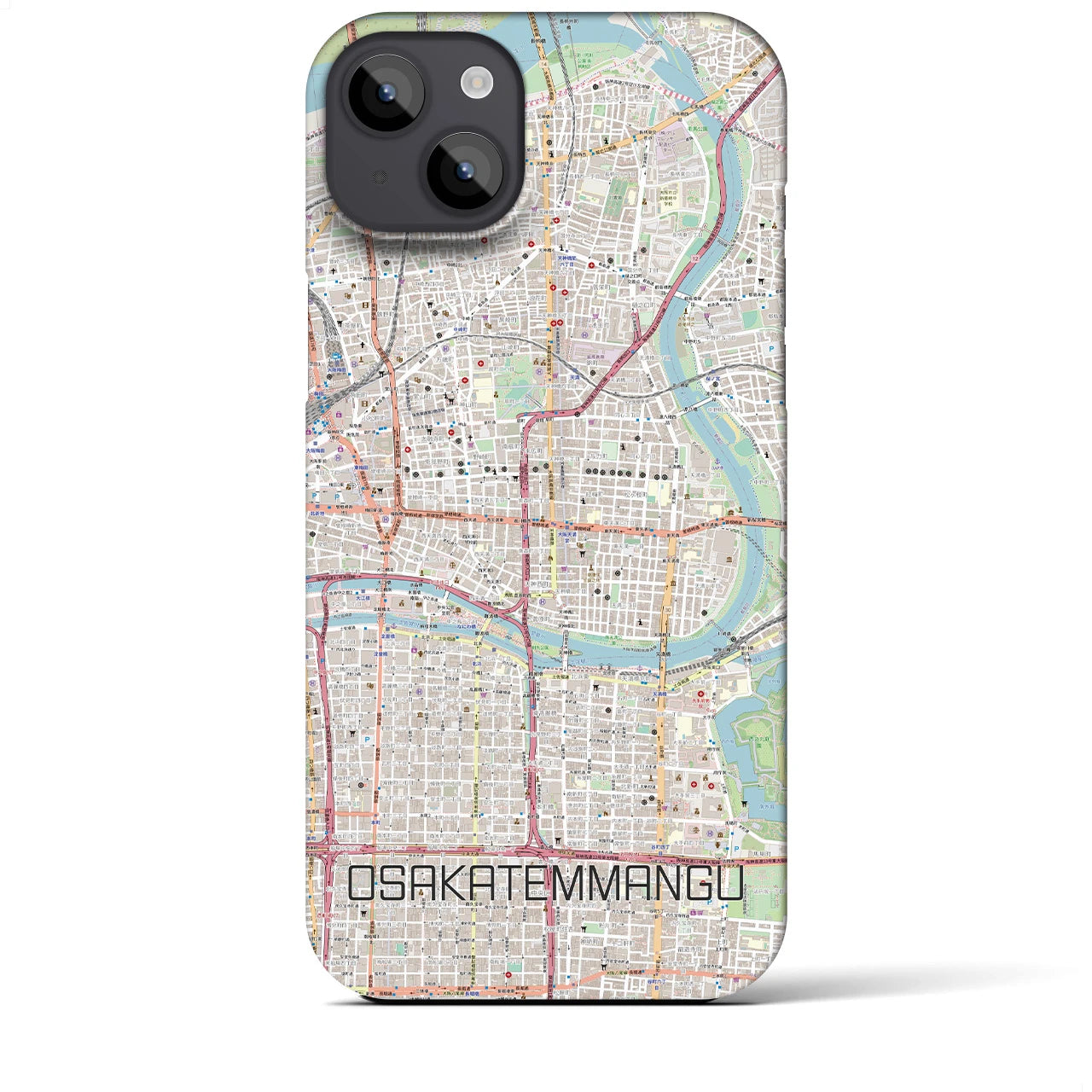 【大阪天満宮(大阪府)】地図柄iPhoneケース(バックカバータイプ)