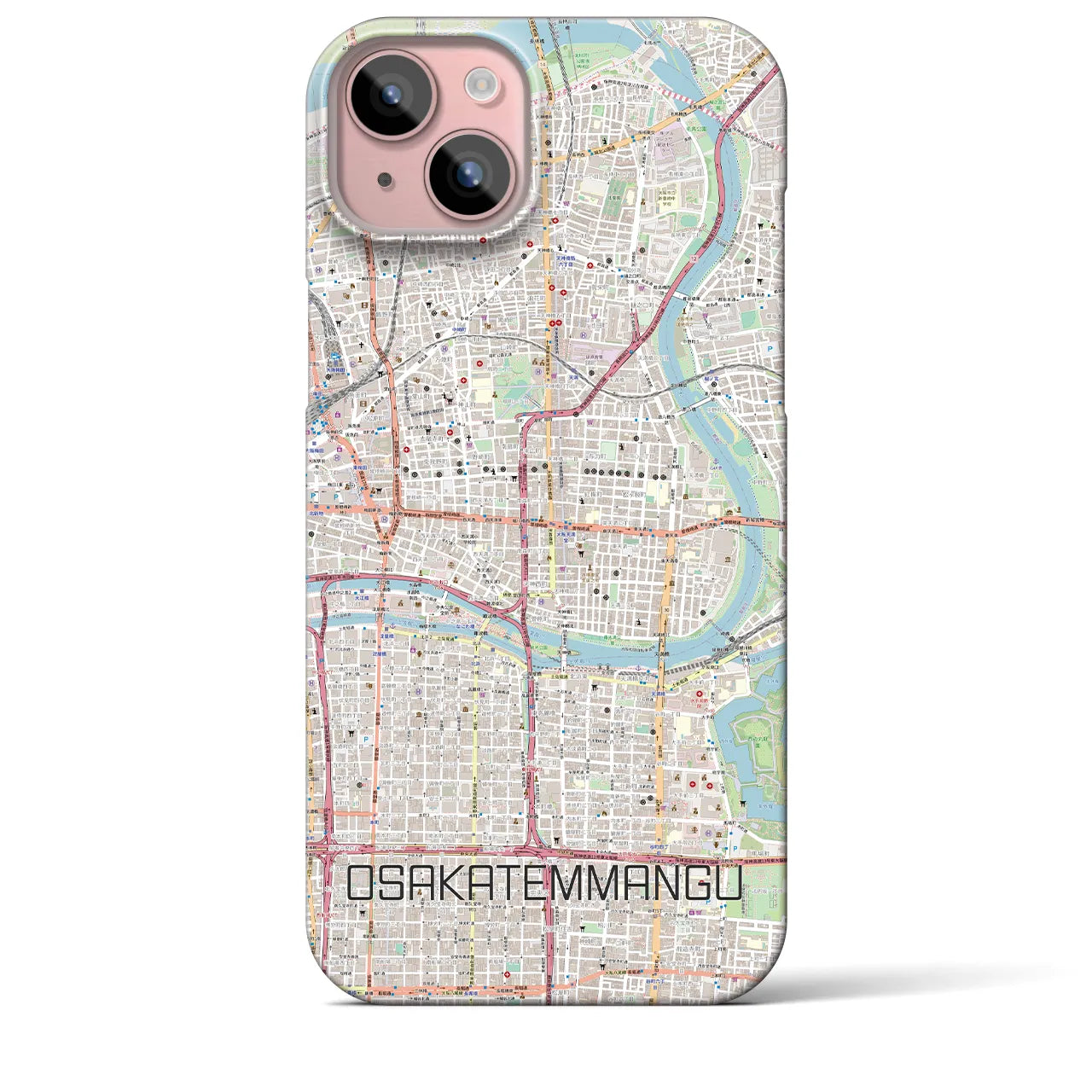 【大阪天満宮(大阪府)】地図柄iPhoneケース(バックカバータイプ)