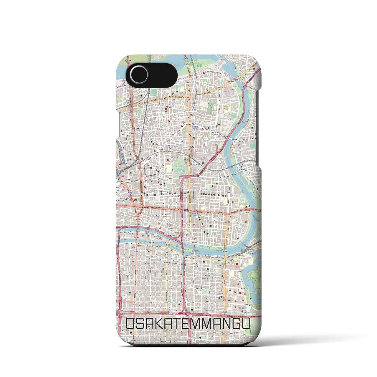 【大阪天満宮(大阪府)】地図柄iPhoneケース(バックカバータイプ)
