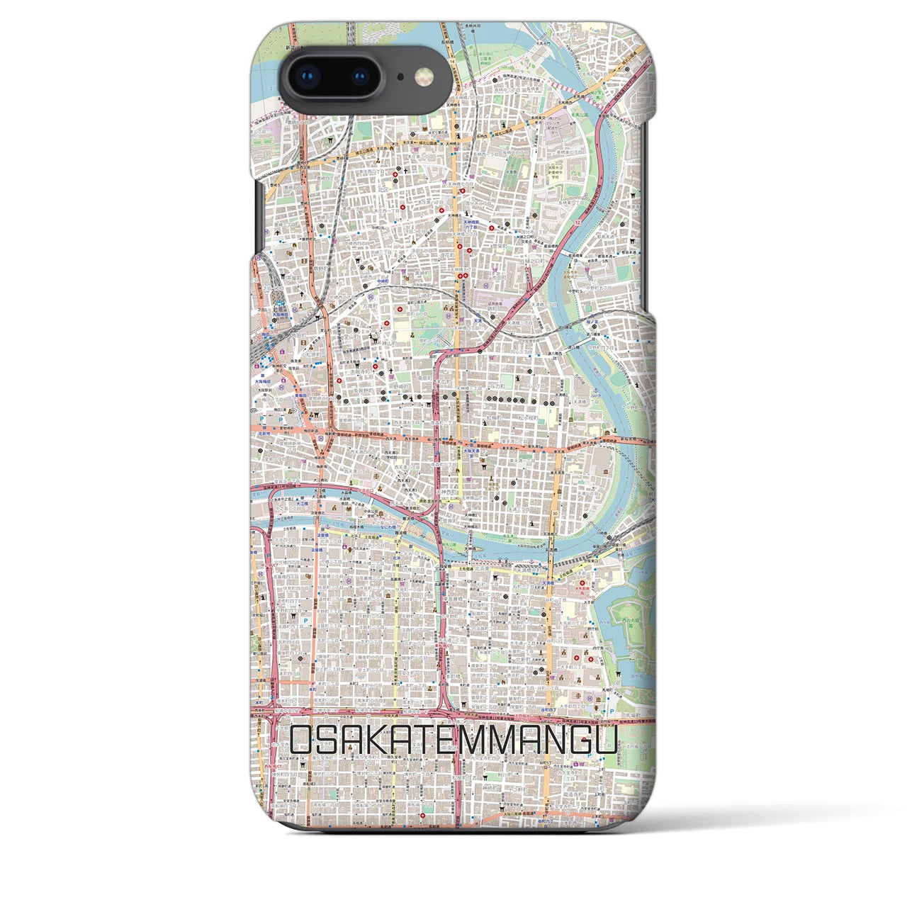 【大阪天満宮(大阪府)】地図柄iPhoneケース(バックカバータイプ)