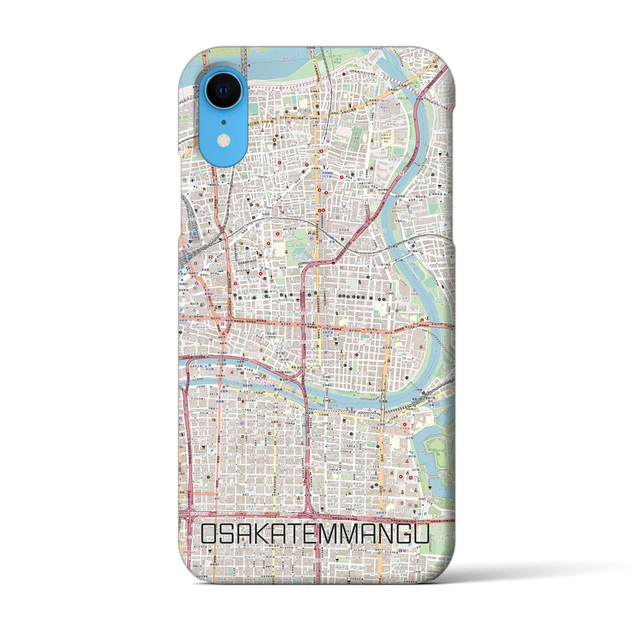 【大阪天満宮(大阪府)】地図柄iPhoneケース(バックカバータイプ)