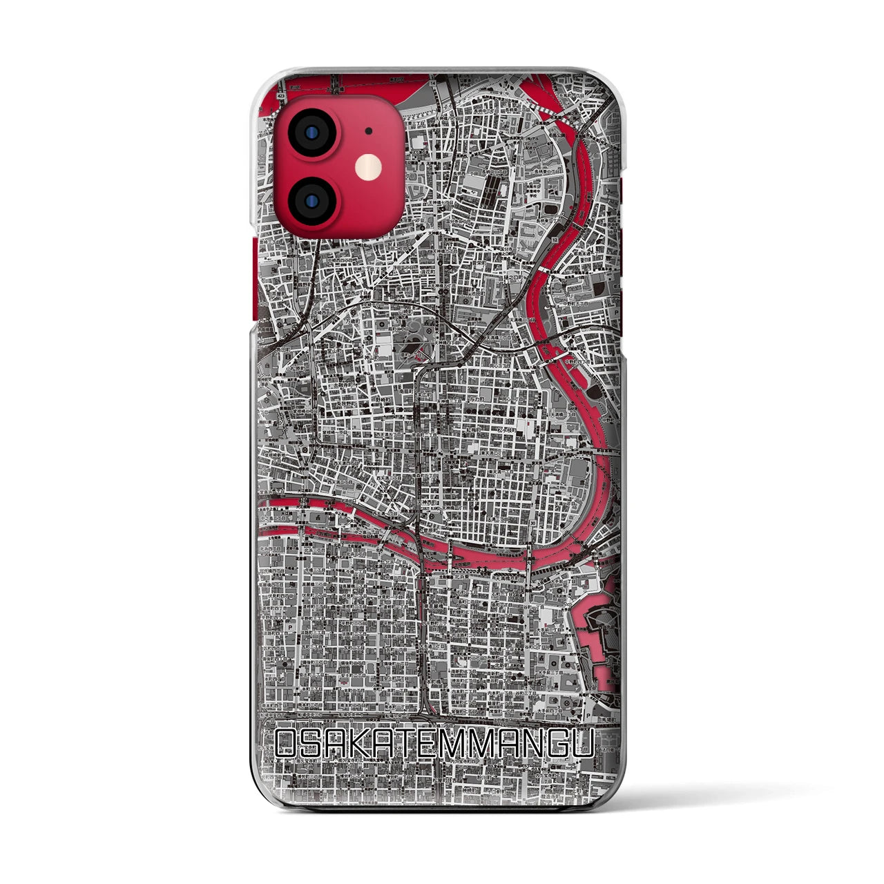 【大阪天満宮(大阪府)】地図柄iPhoneケース(クリアタイプ)