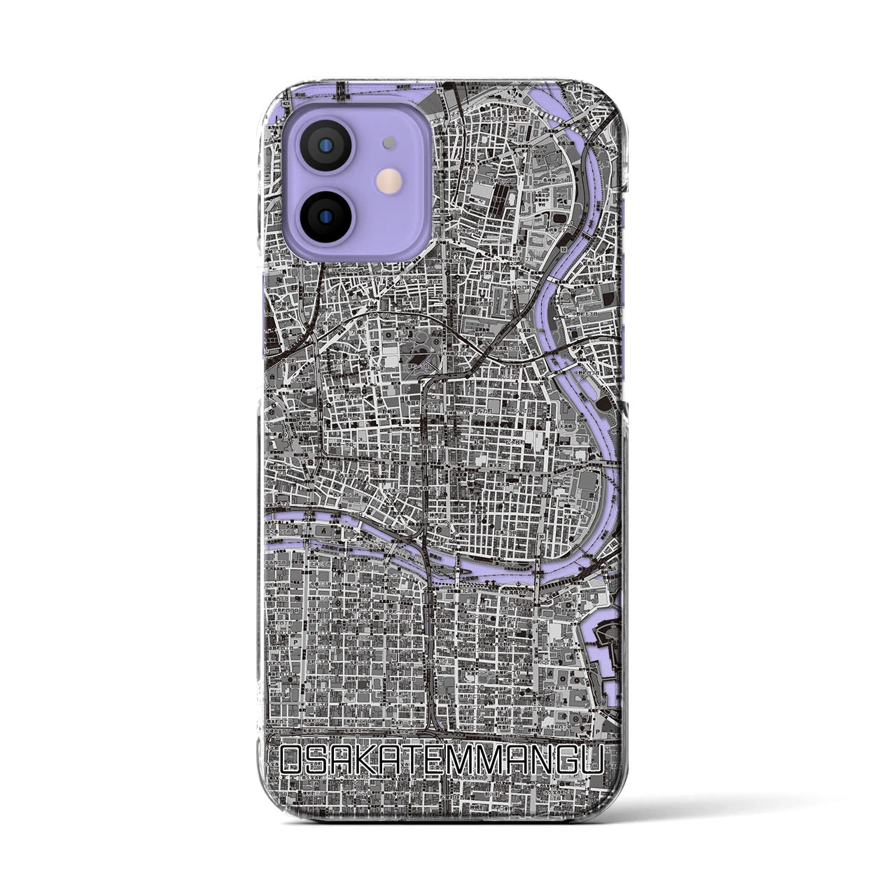 【大阪天満宮(大阪府)】地図柄iPhoneケース(クリアタイプ)