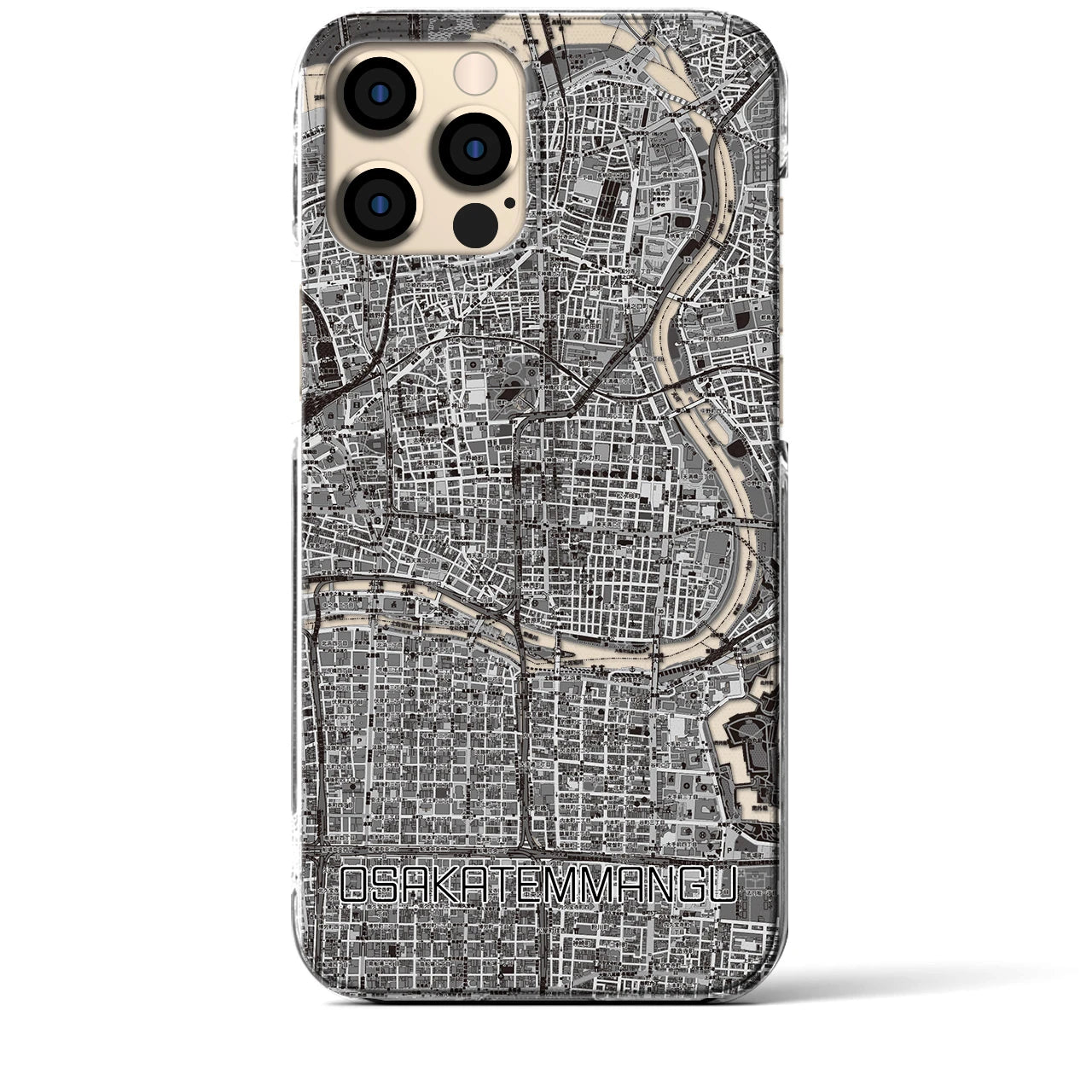 【大阪天満宮(大阪府)】地図柄iPhoneケース(クリアタイプ)