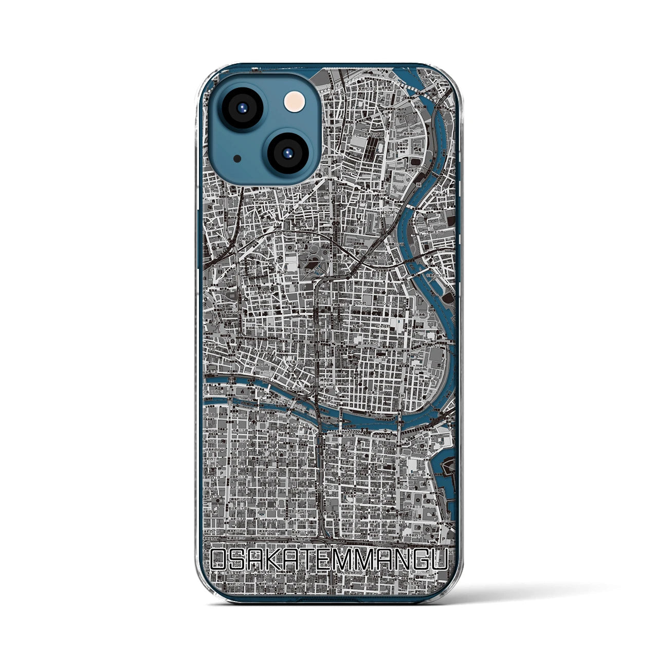 【大阪天満宮(大阪府)】地図柄iPhoneケース(クリアタイプ)