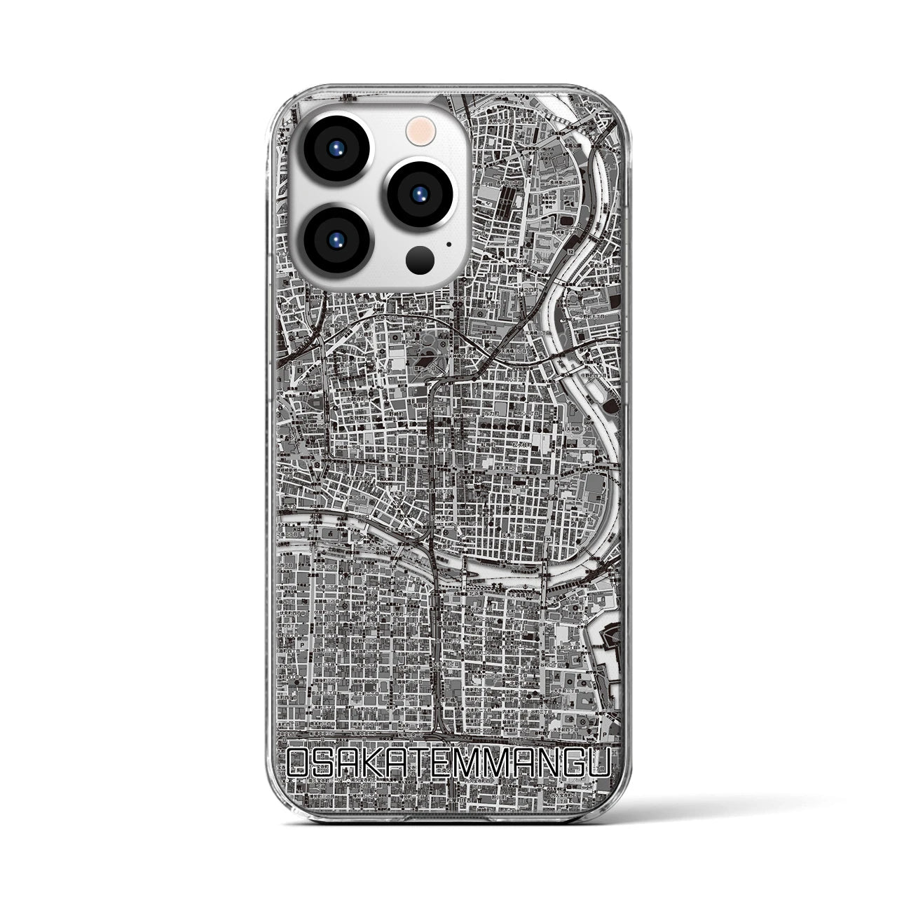 【大阪天満宮(大阪府)】地図柄iPhoneケース(クリアタイプ)