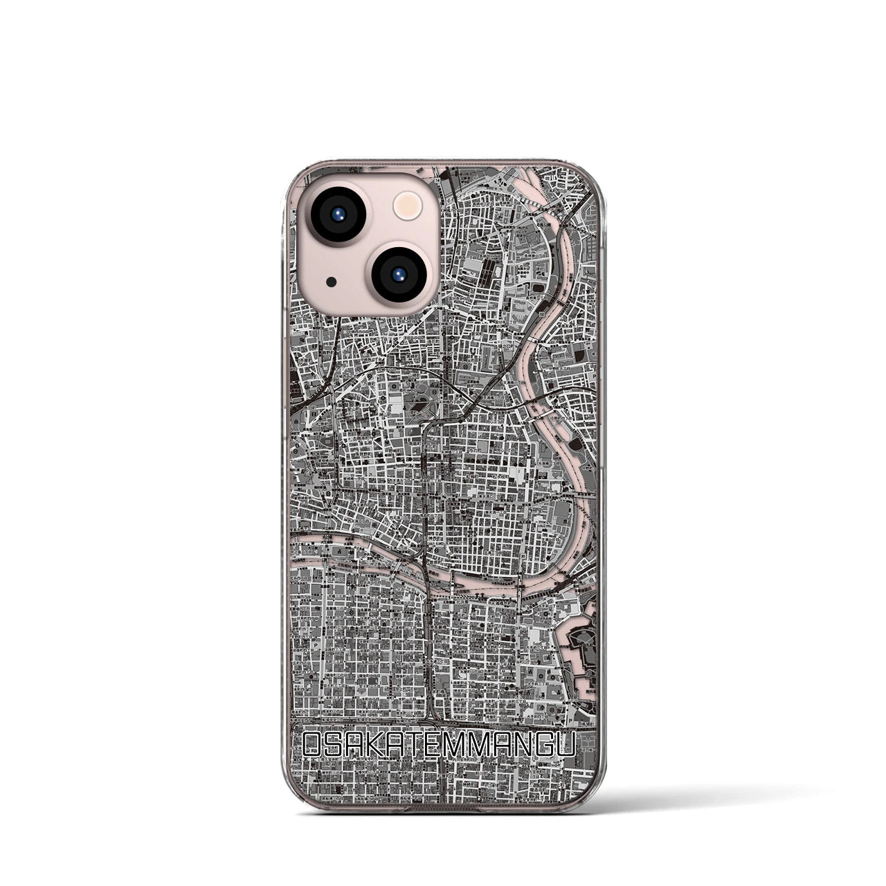 【大阪天満宮(大阪府)】地図柄iPhoneケース(クリアタイプ)