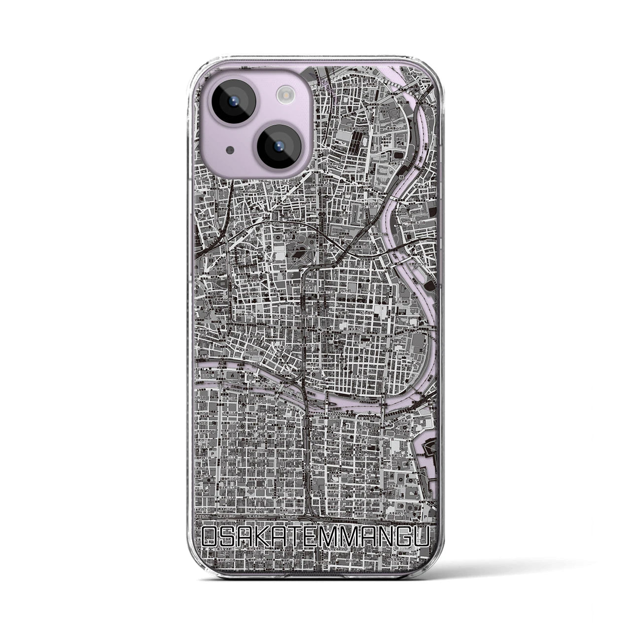 【大阪天満宮(大阪府)】地図柄iPhoneケース(クリアタイプ)