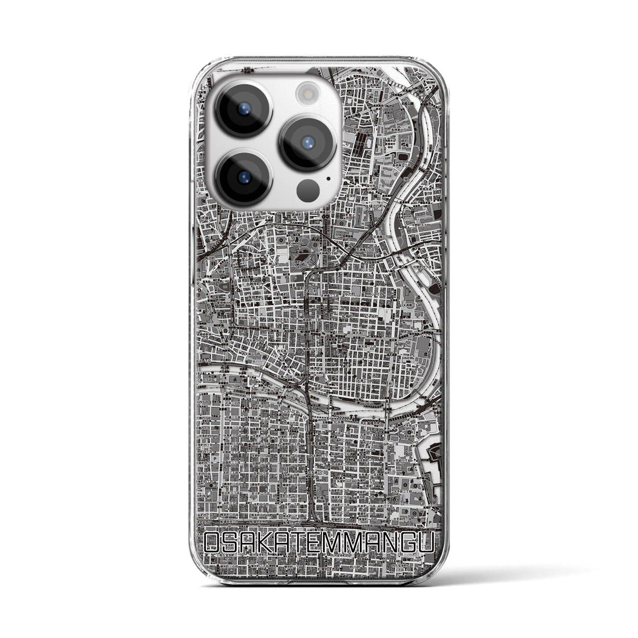 【大阪天満宮(大阪府)】地図柄iPhoneケース(クリアタイプ)