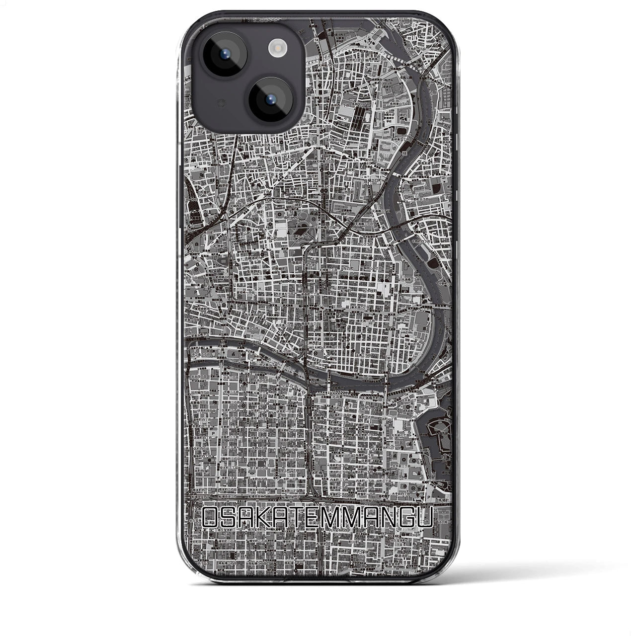 【大阪天満宮(大阪府)】地図柄iPhoneケース(クリアタイプ)