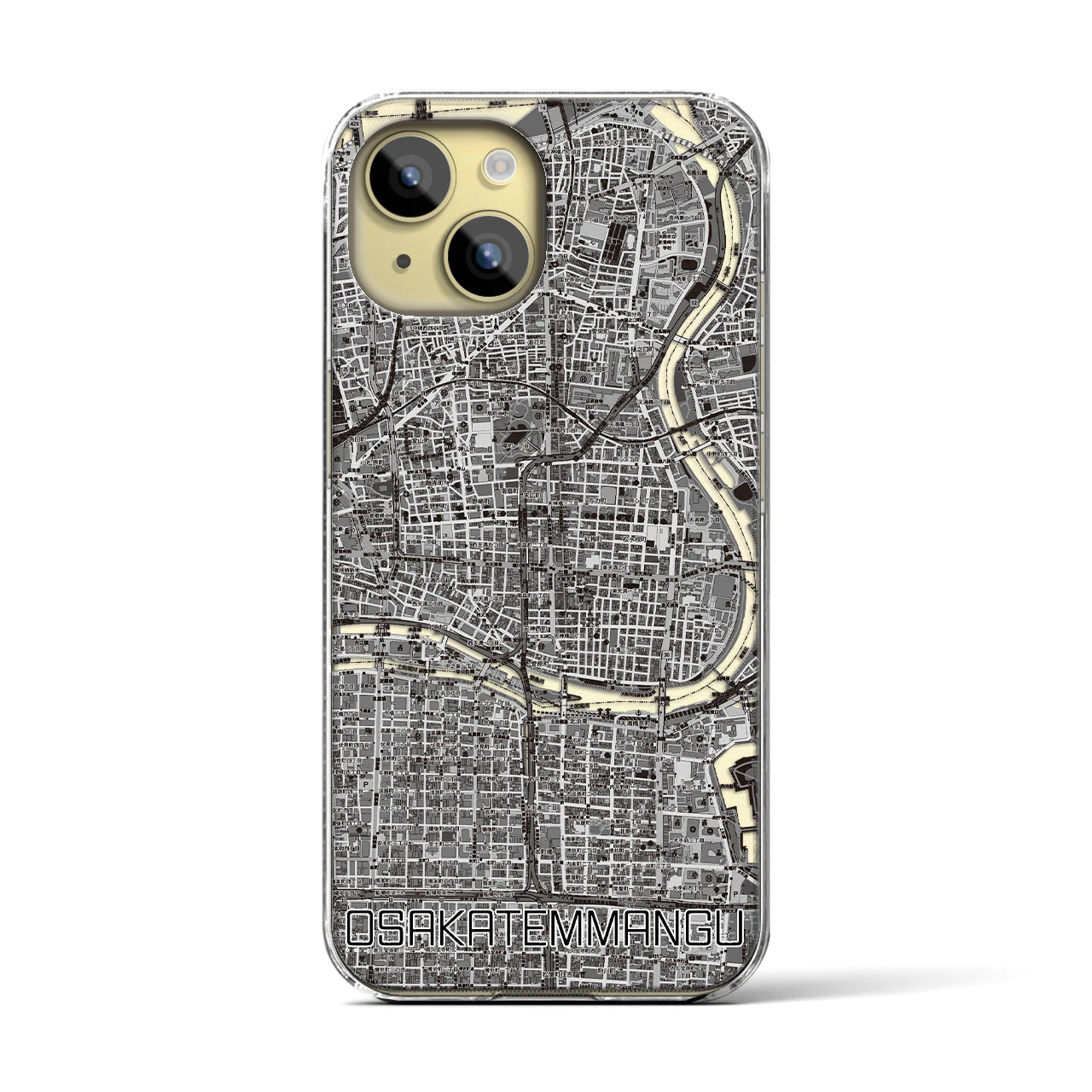 【大阪天満宮(大阪府)】地図柄iPhoneケース(クリアタイプ)