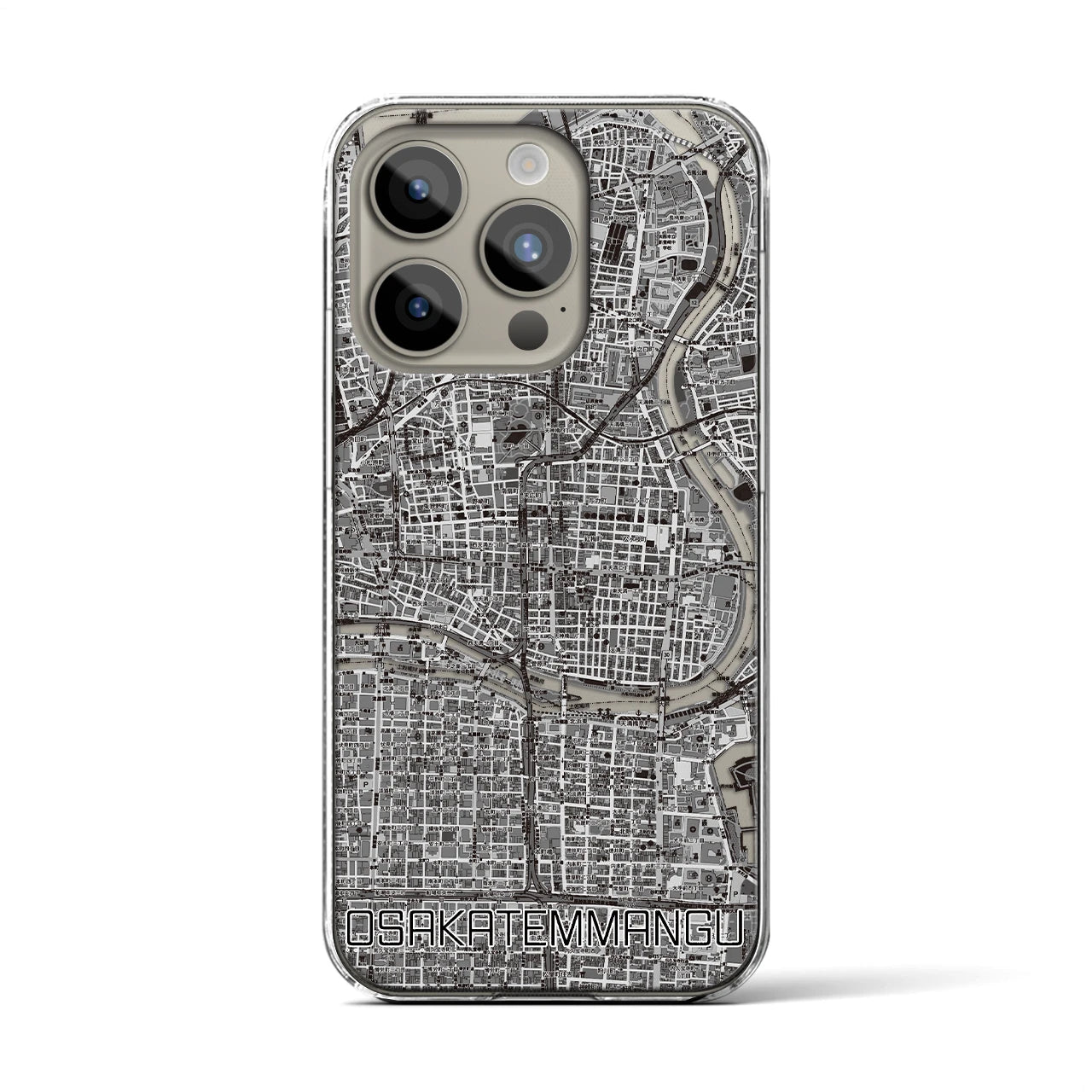 【大阪天満宮(大阪府)】地図柄iPhoneケース(クリアタイプ)