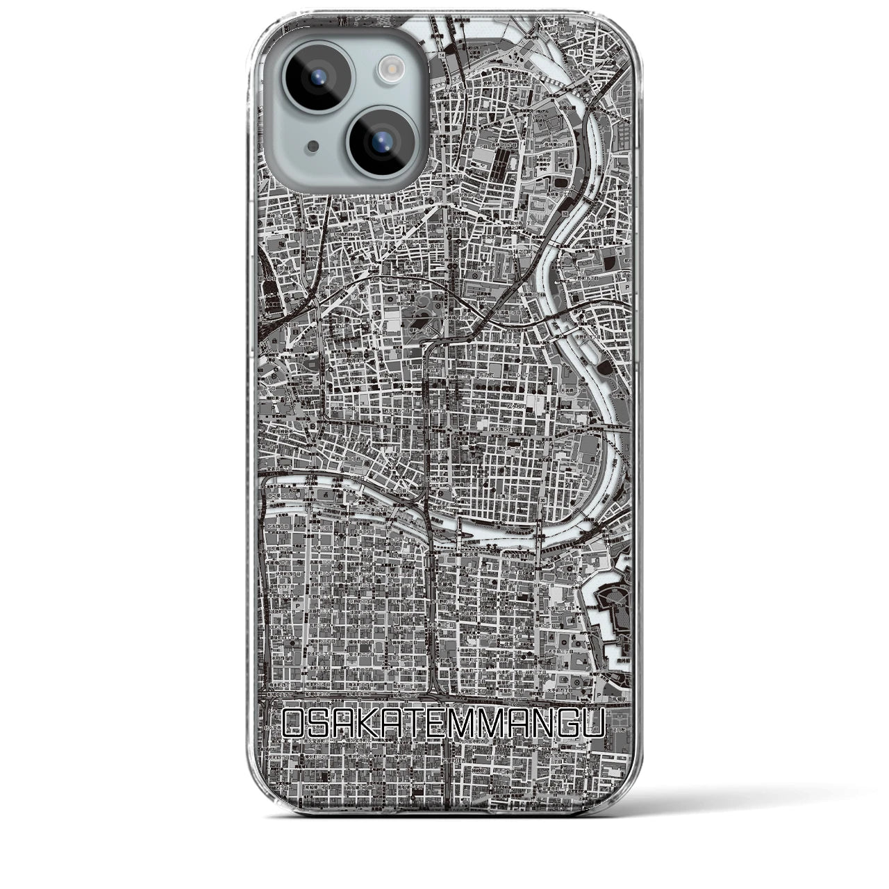 【大阪天満宮(大阪府)】地図柄iPhoneケース(クリアタイプ)