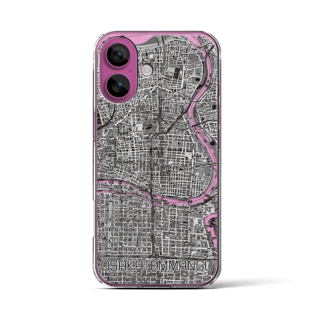 【大阪天満宮(大阪府)】地図柄iPhoneケース(クリアタイプ)