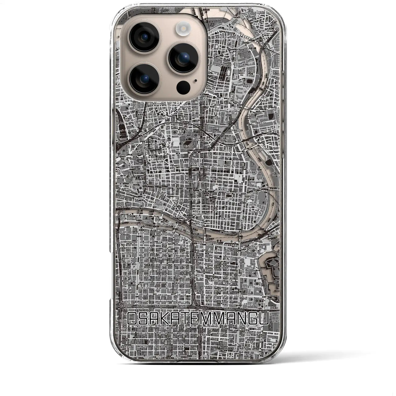 【大阪天満宮(大阪府)】地図柄iPhoneケース(クリアタイプ)