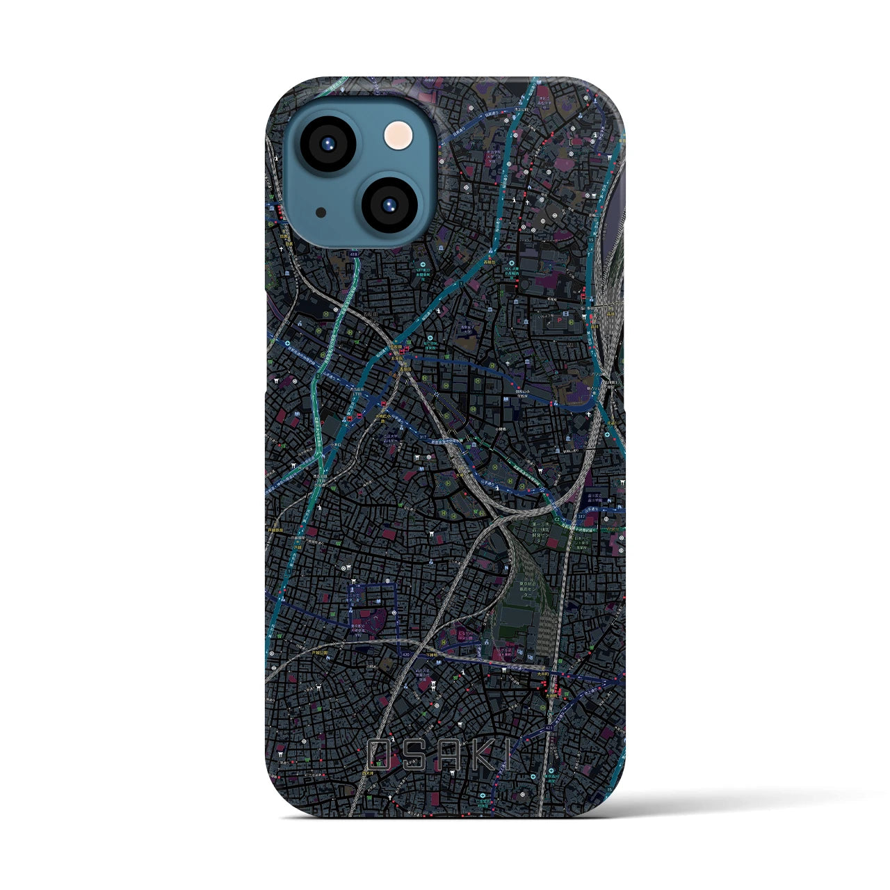 【大崎(東京都)】地図柄iPhoneケース(バックカバータイプ)