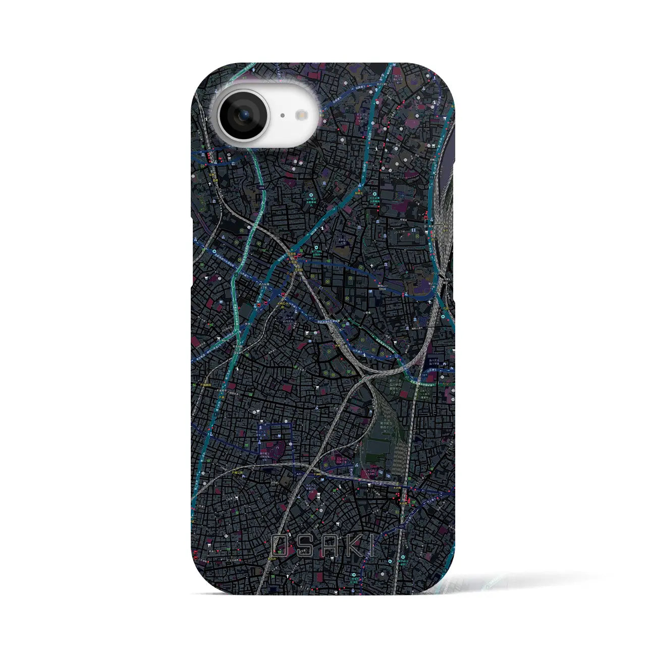 【大崎(東京都)】地図柄iPhoneケース(バックカバータイプ)
