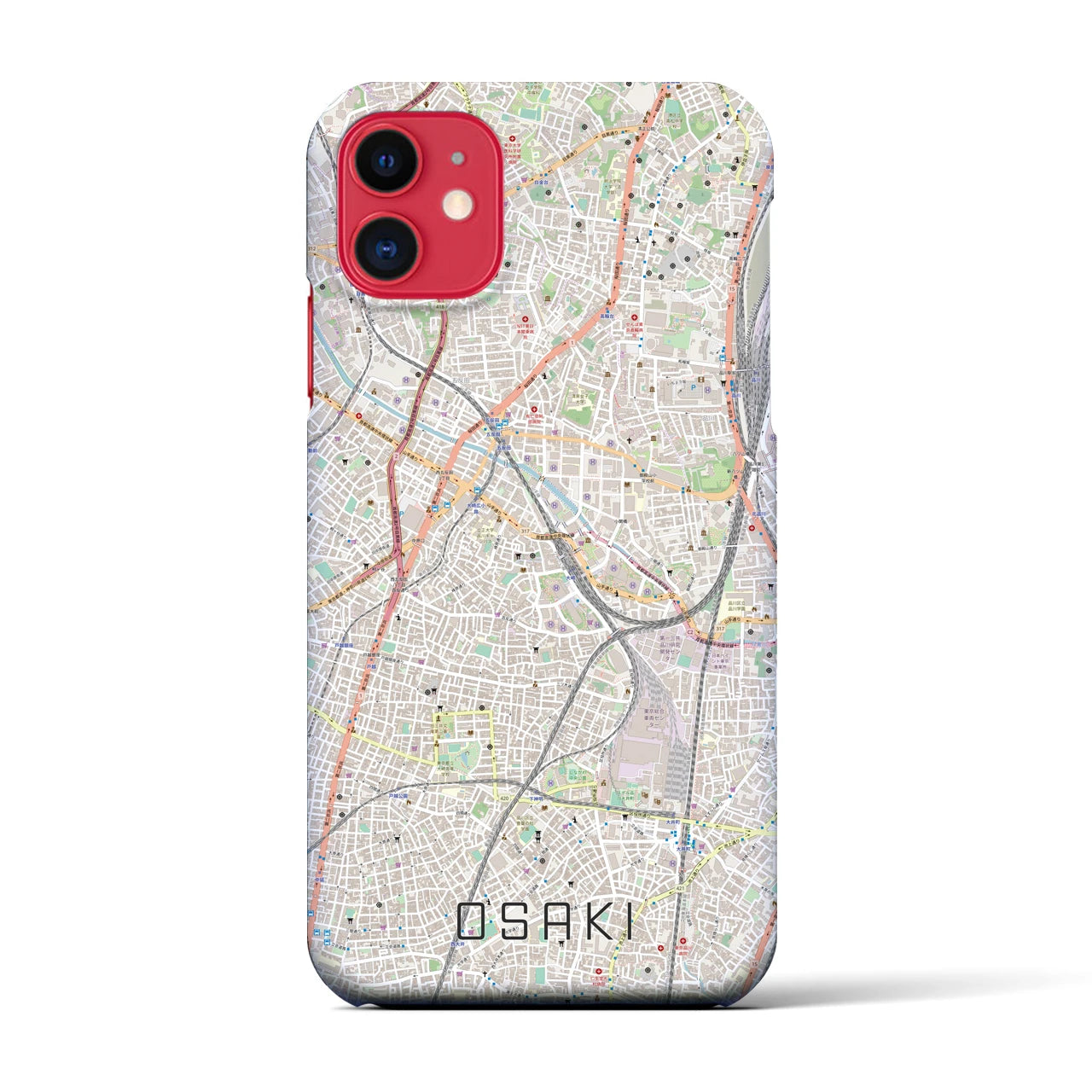 【大崎(東京都)】地図柄iPhoneケース(バックカバータイプ)