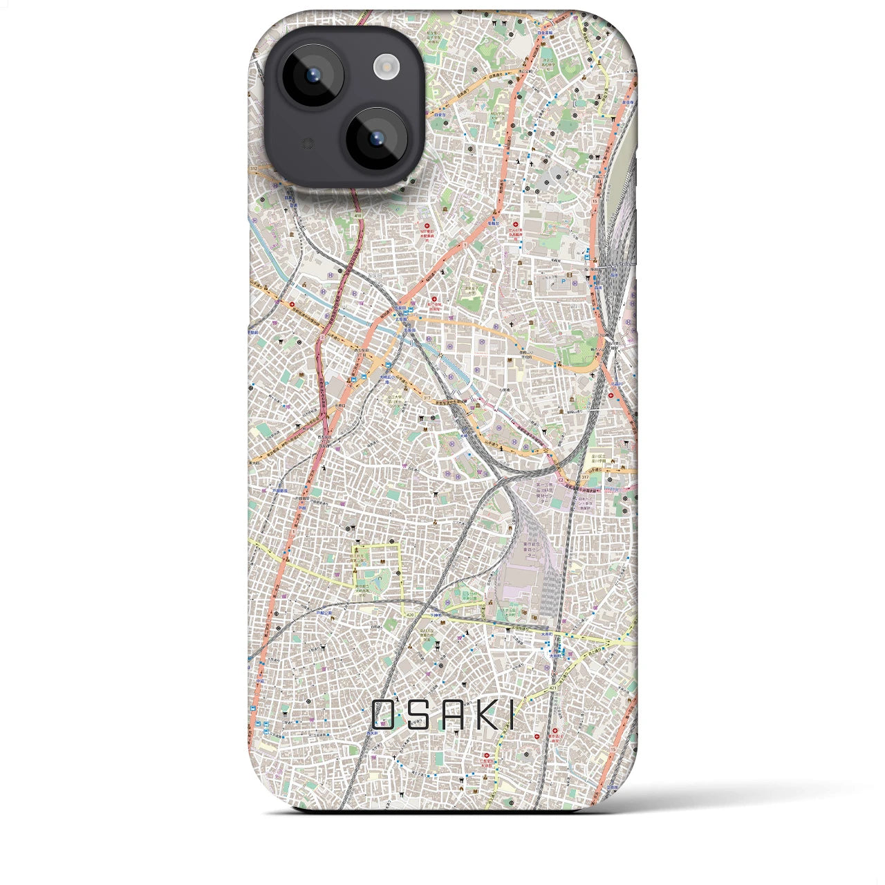 【大崎(東京都)】地図柄iPhoneケース(バックカバータイプ)