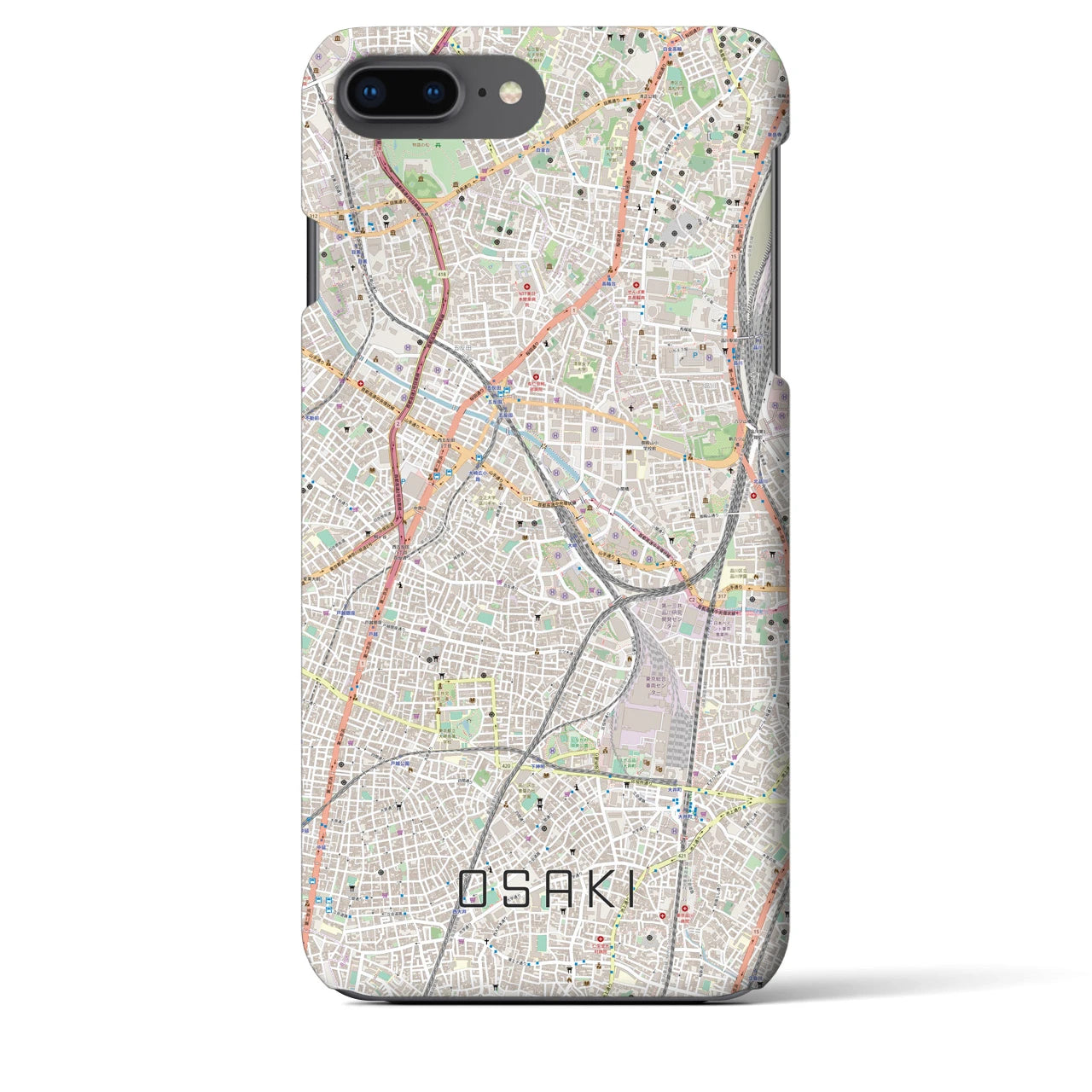 【大崎(東京都)】地図柄iPhoneケース(バックカバータイプ)