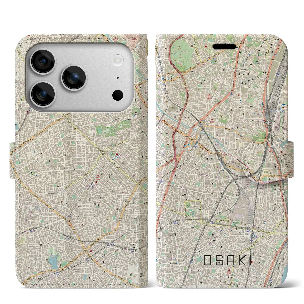 【大崎(東京都)】地図柄iPhoneケース(手帳タイプ)