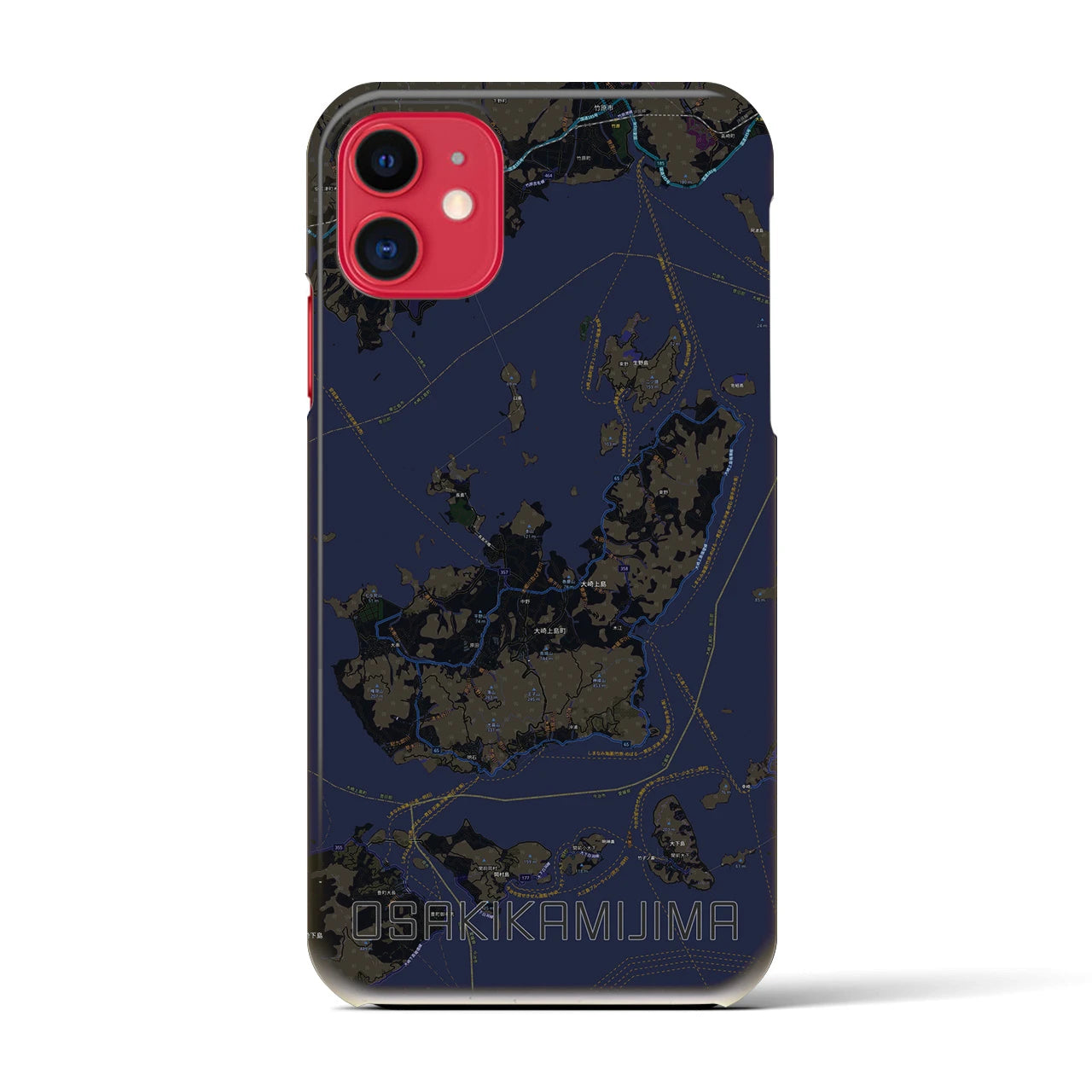 【大崎上島(広島県)】地図柄iPhoneケース(バックカバータイプ)