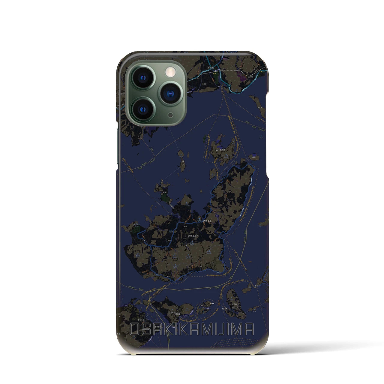 【大崎上島(広島県)】地図柄iPhoneケース(バックカバータイプ)