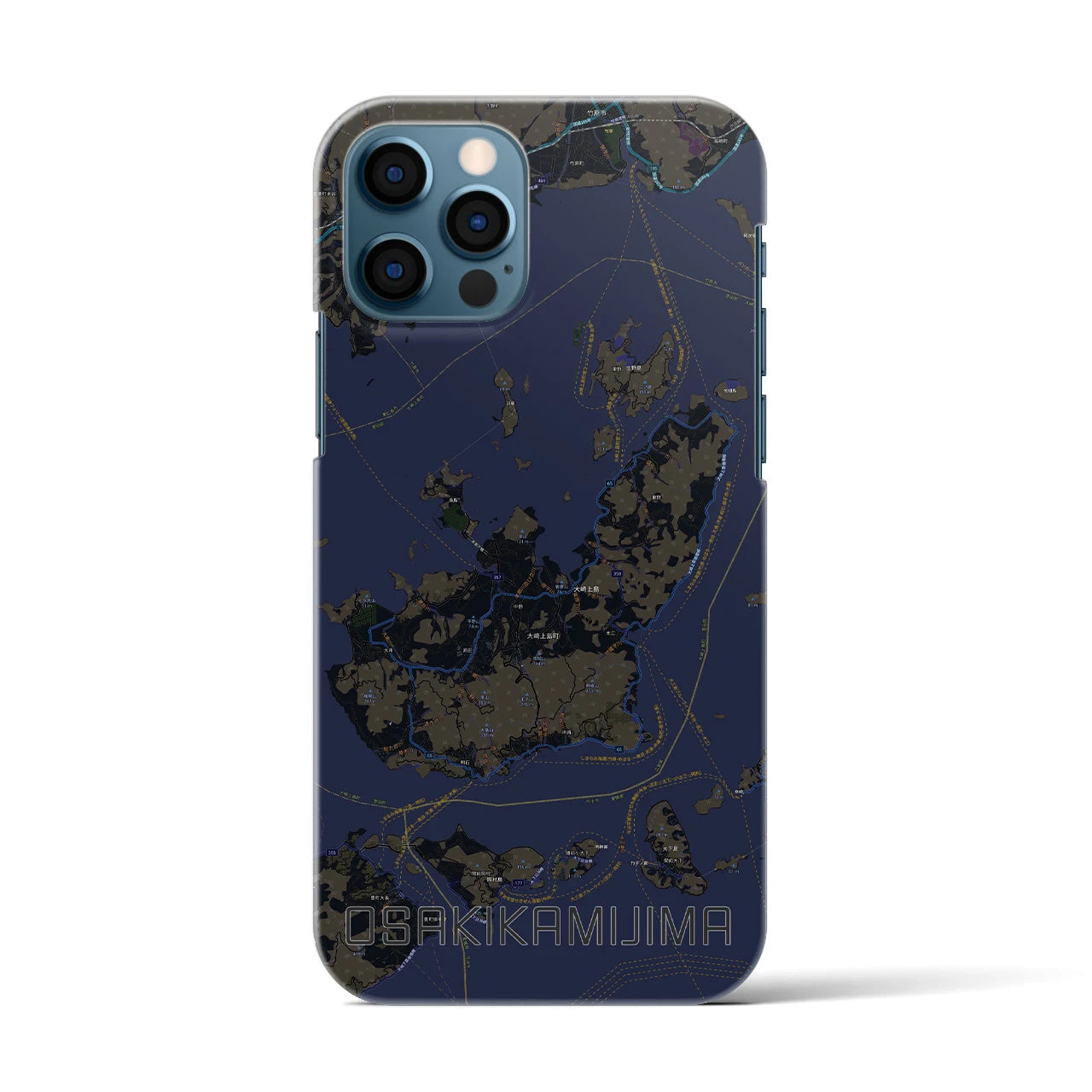 【大崎上島(広島県)】地図柄iPhoneケース(バックカバータイプ)