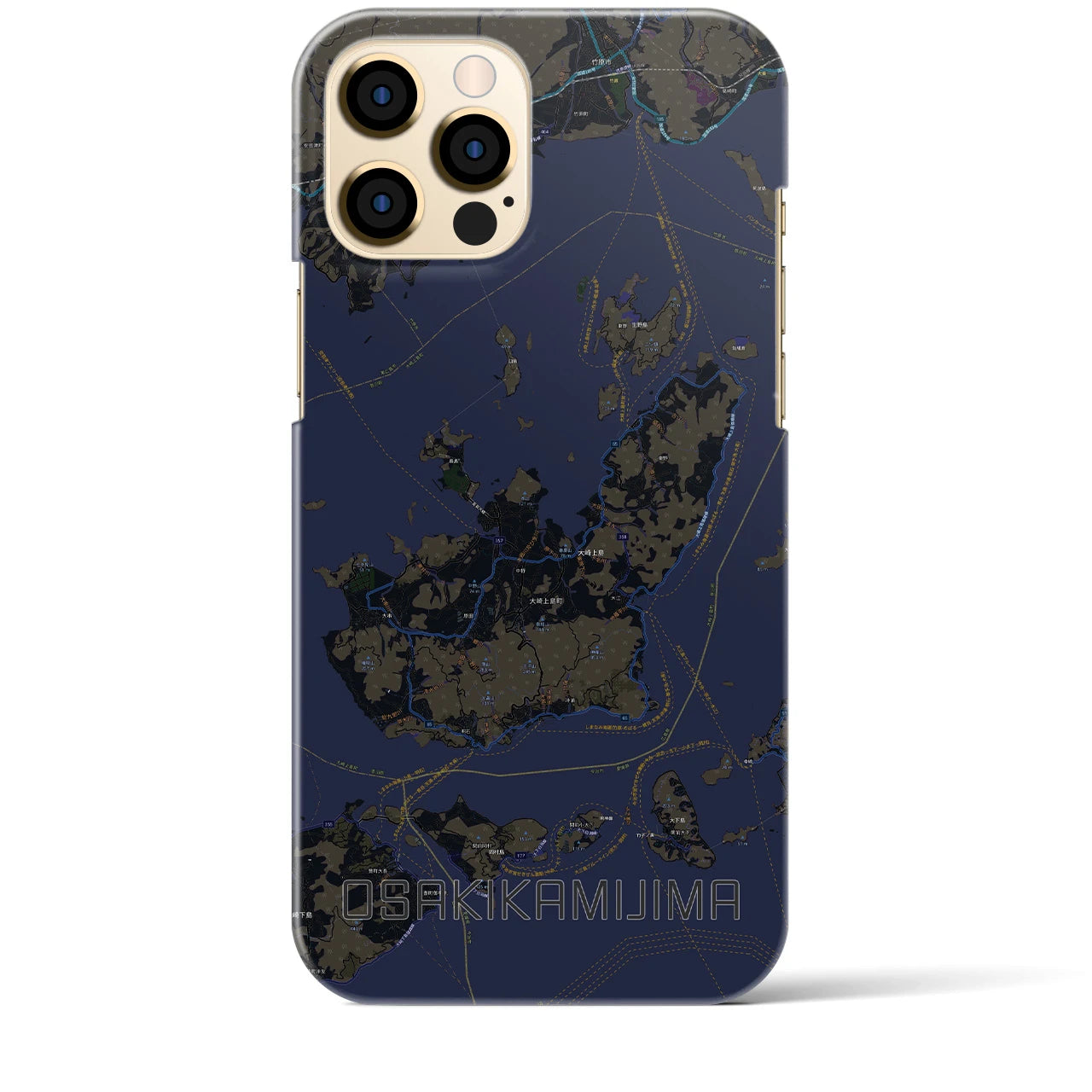 【大崎上島(広島県)】地図柄iPhoneケース(バックカバータイプ)