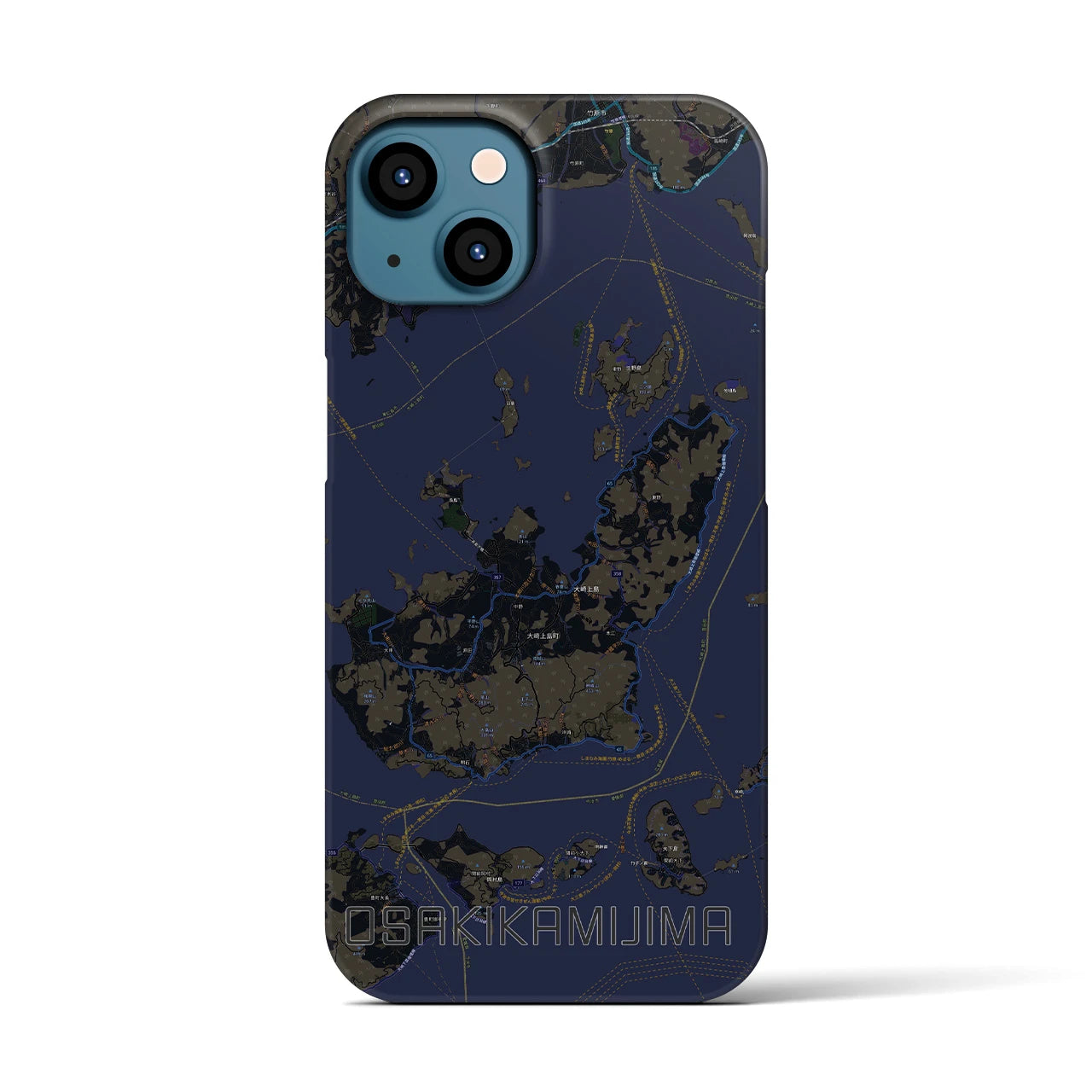【大崎上島(広島県)】地図柄iPhoneケース(バックカバータイプ)