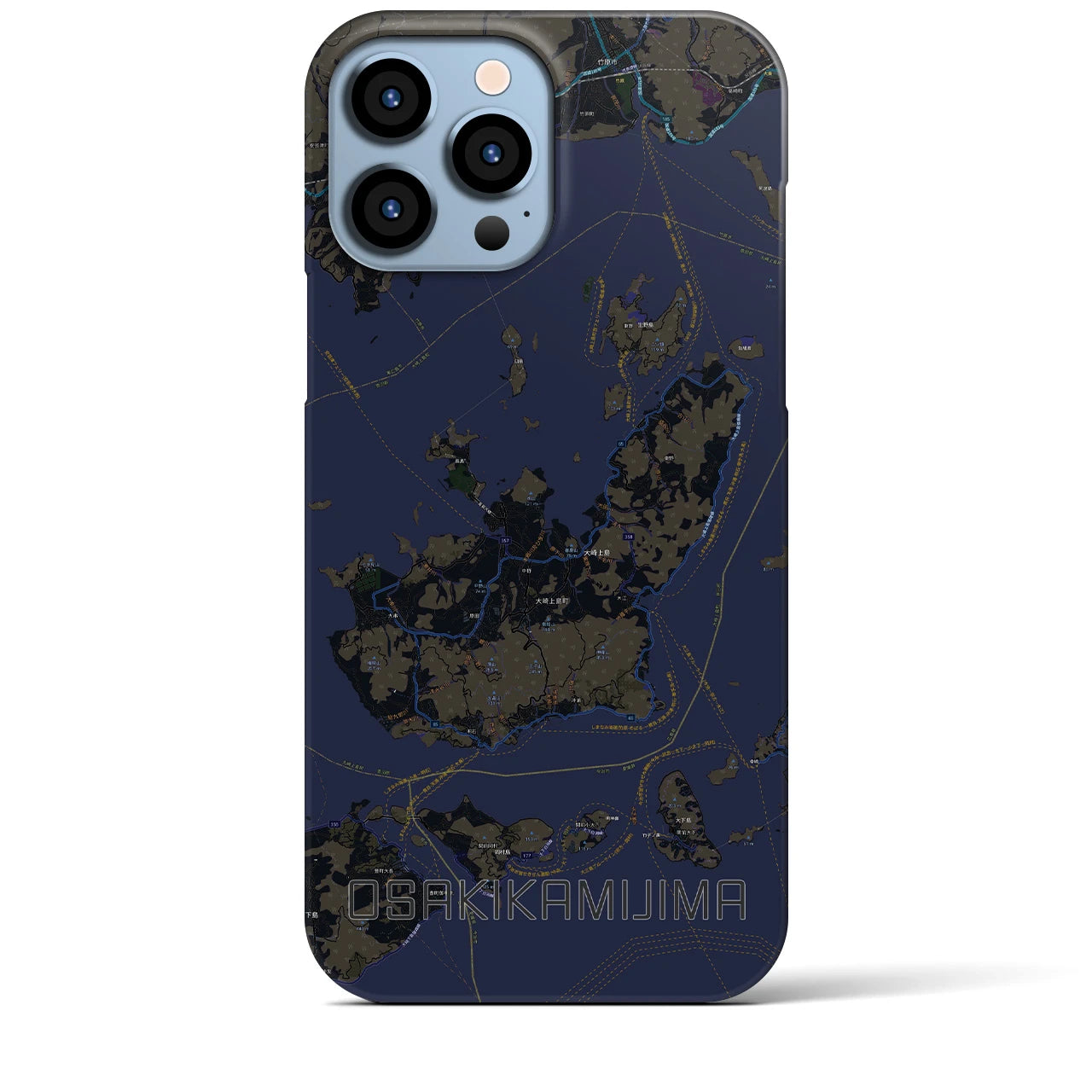 【大崎上島(広島県)】地図柄iPhoneケース(バックカバータイプ)