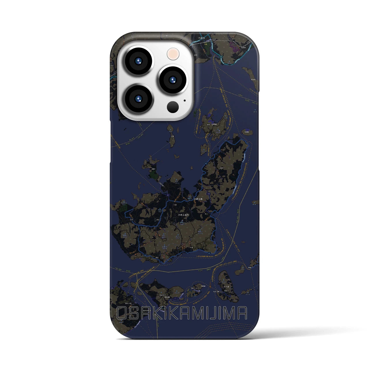 【大崎上島(広島県)】地図柄iPhoneケース(バックカバータイプ)