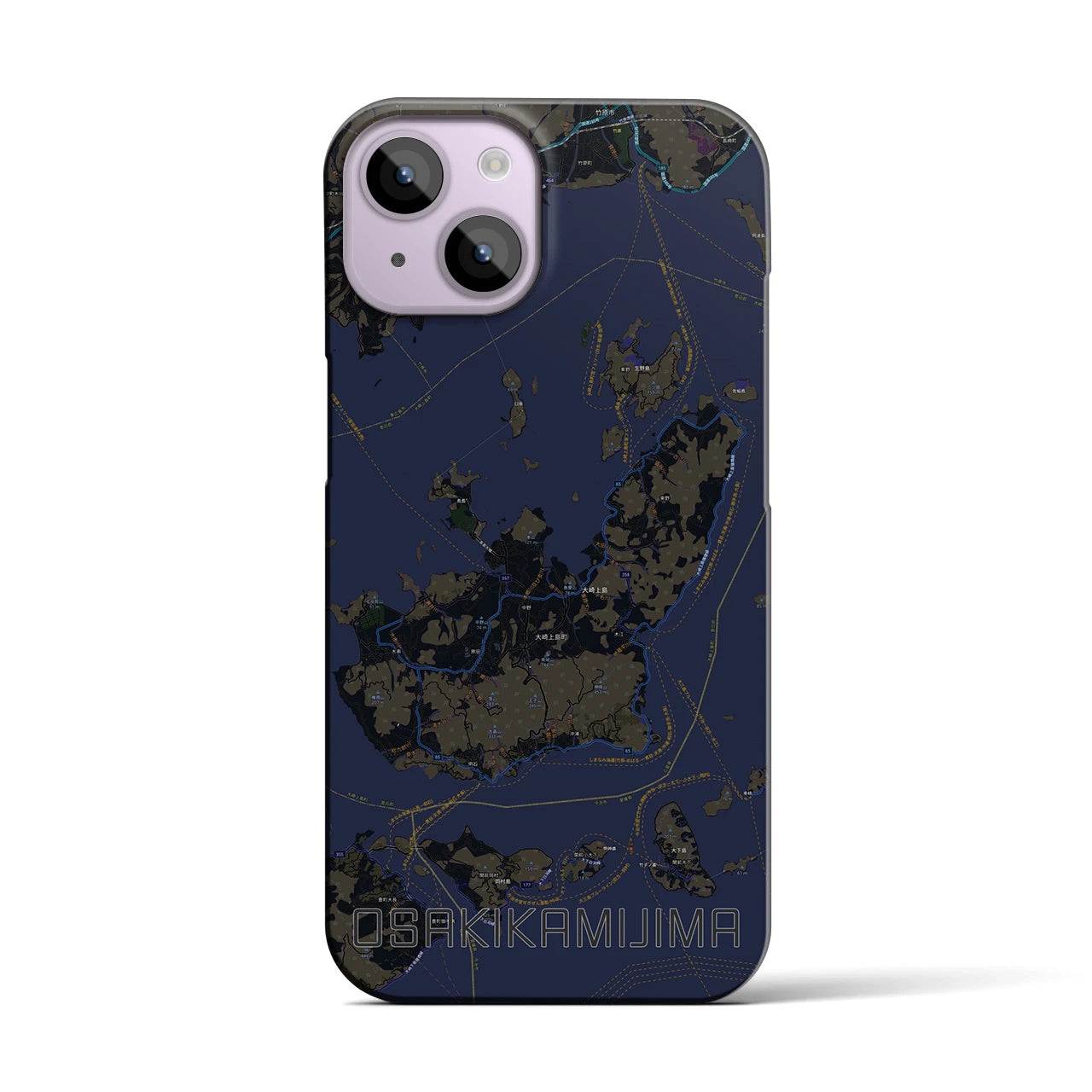 【大崎上島(広島県)】地図柄iPhoneケース(バックカバータイプ)