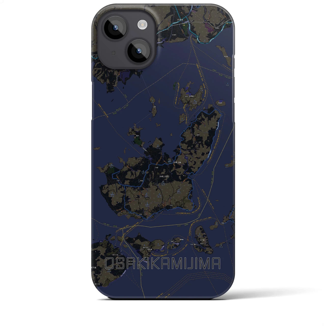 【大崎上島(広島県)】地図柄iPhoneケース(バックカバータイプ)