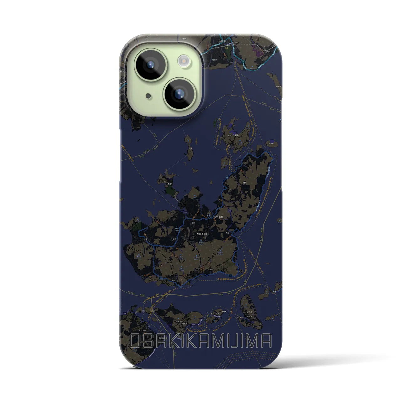 【大崎上島(広島県)】地図柄iPhoneケース(バックカバータイプ)