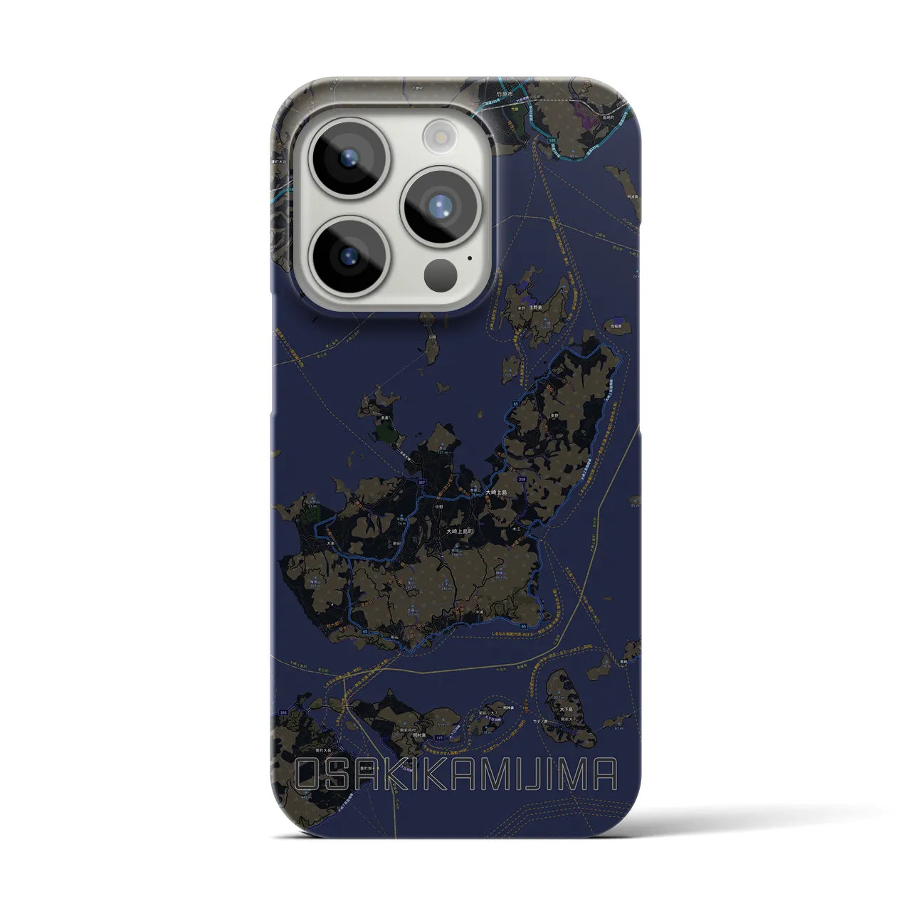 【大崎上島(広島県)】地図柄iPhoneケース(バックカバータイプ)