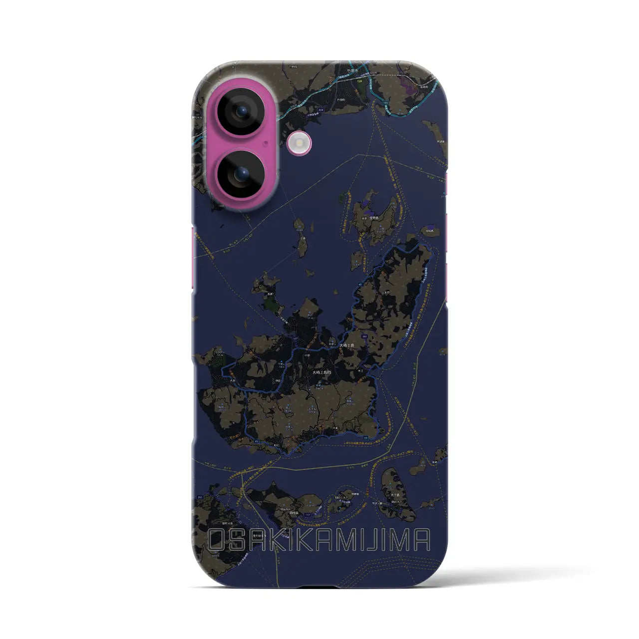 【大崎上島(広島県)】地図柄iPhoneケース(バックカバータイプ)