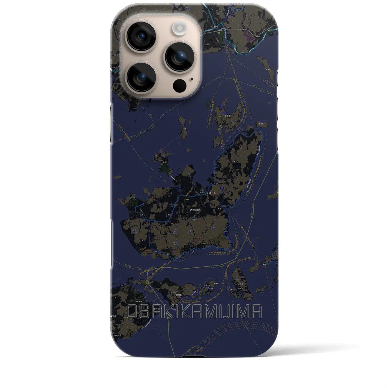 【大崎上島(広島県)】地図柄iPhoneケース(バックカバータイプ)