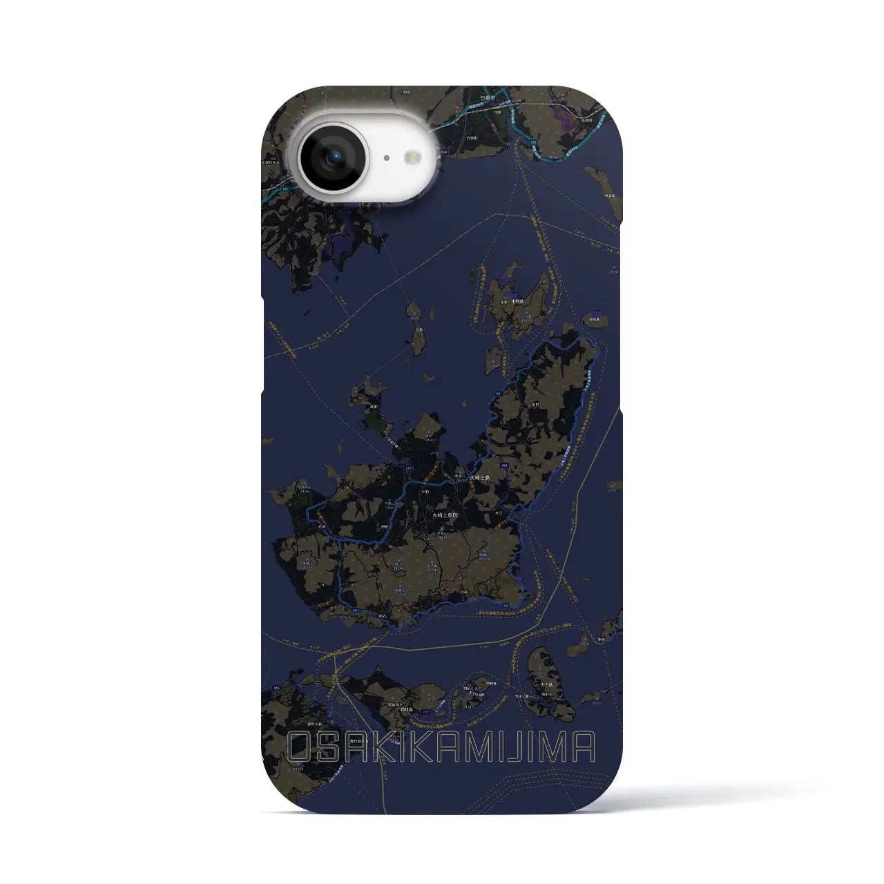【大崎上島(広島県)】地図柄iPhoneケース(バックカバータイプ)
