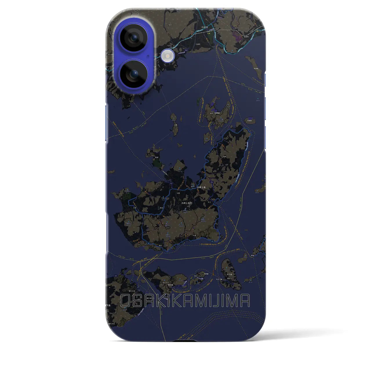 【大崎上島(広島県)】地図柄iPhoneケース(バックカバータイプ)