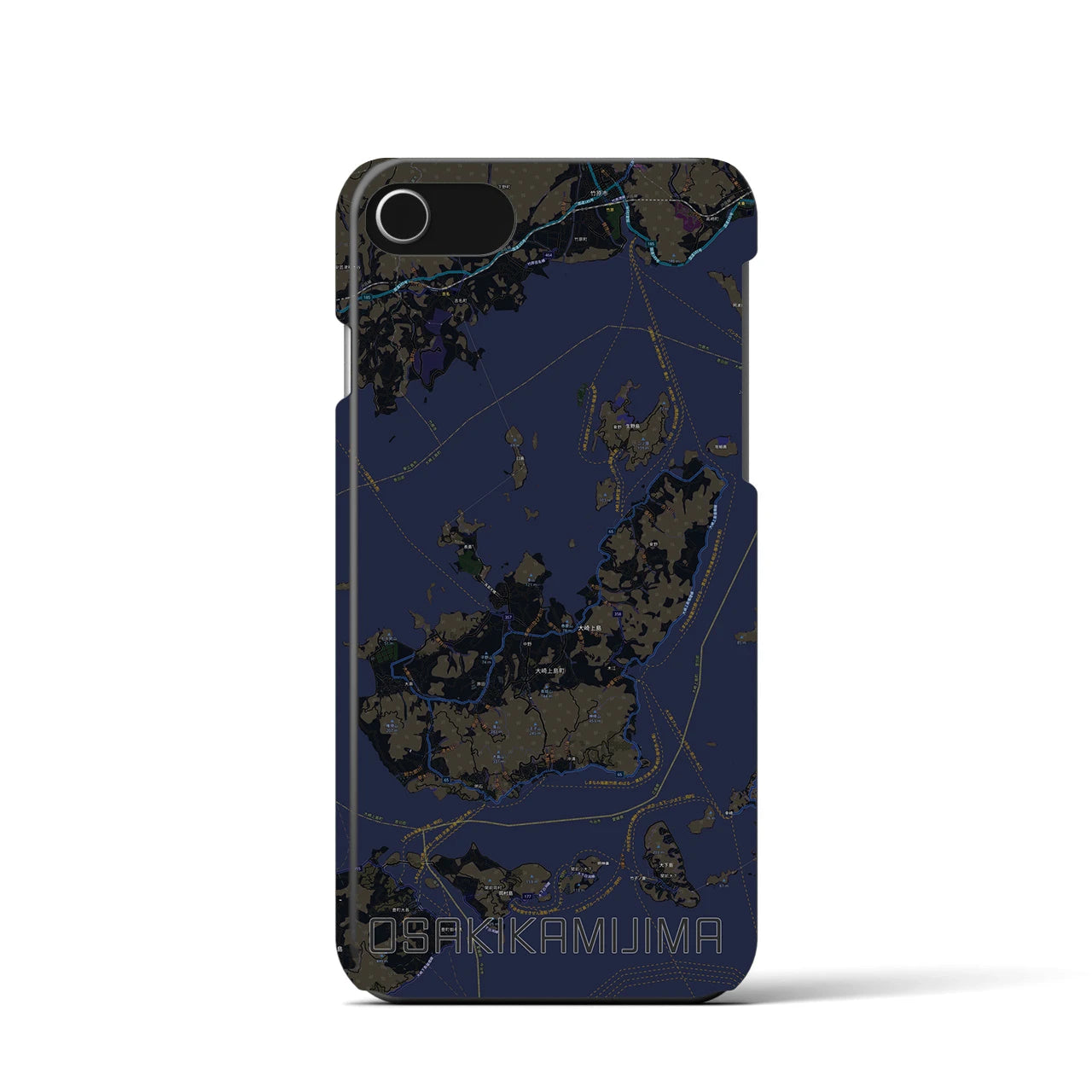 【大崎上島(広島県)】地図柄iPhoneケース(バックカバータイプ)