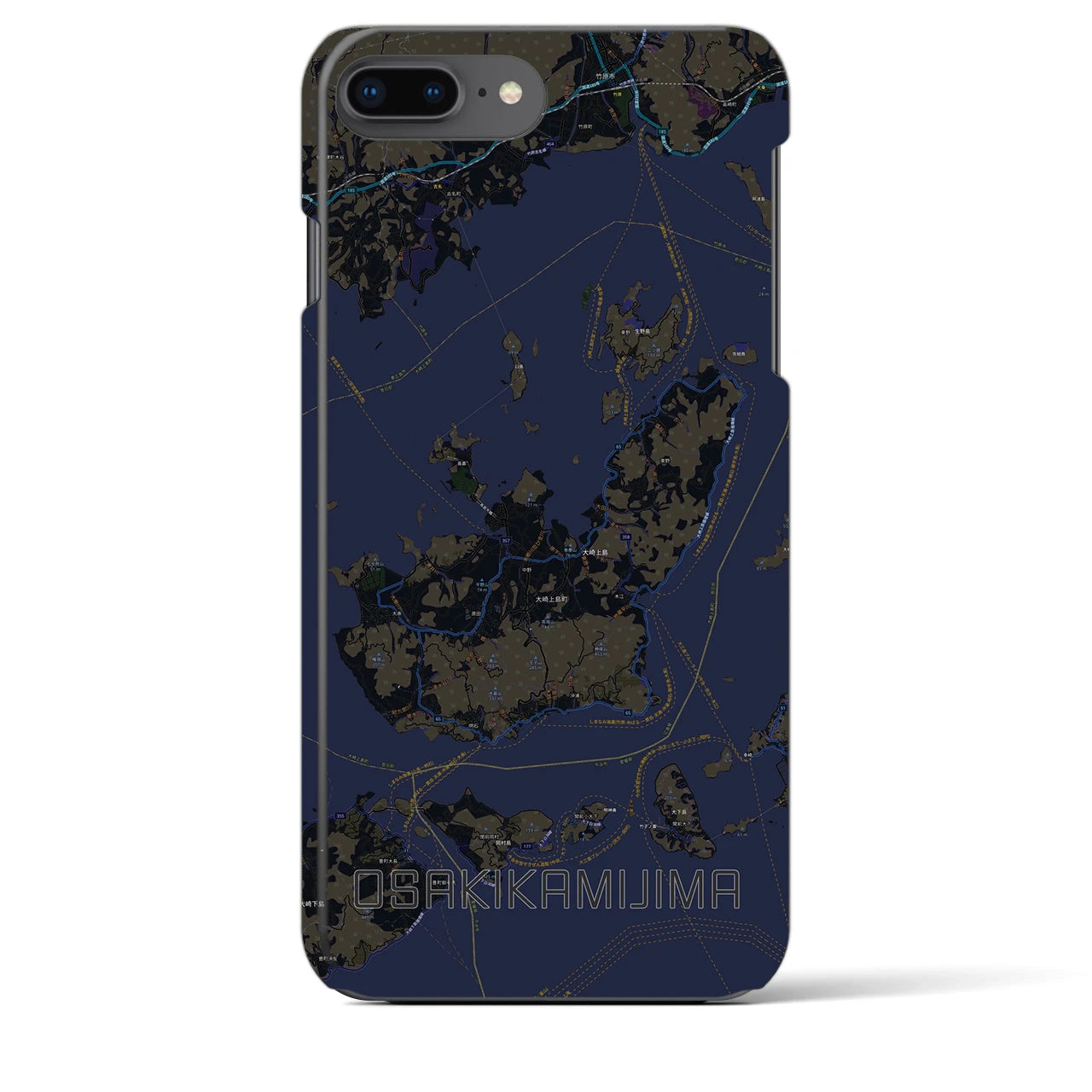 【大崎上島(広島県)】地図柄iPhoneケース(バックカバータイプ)