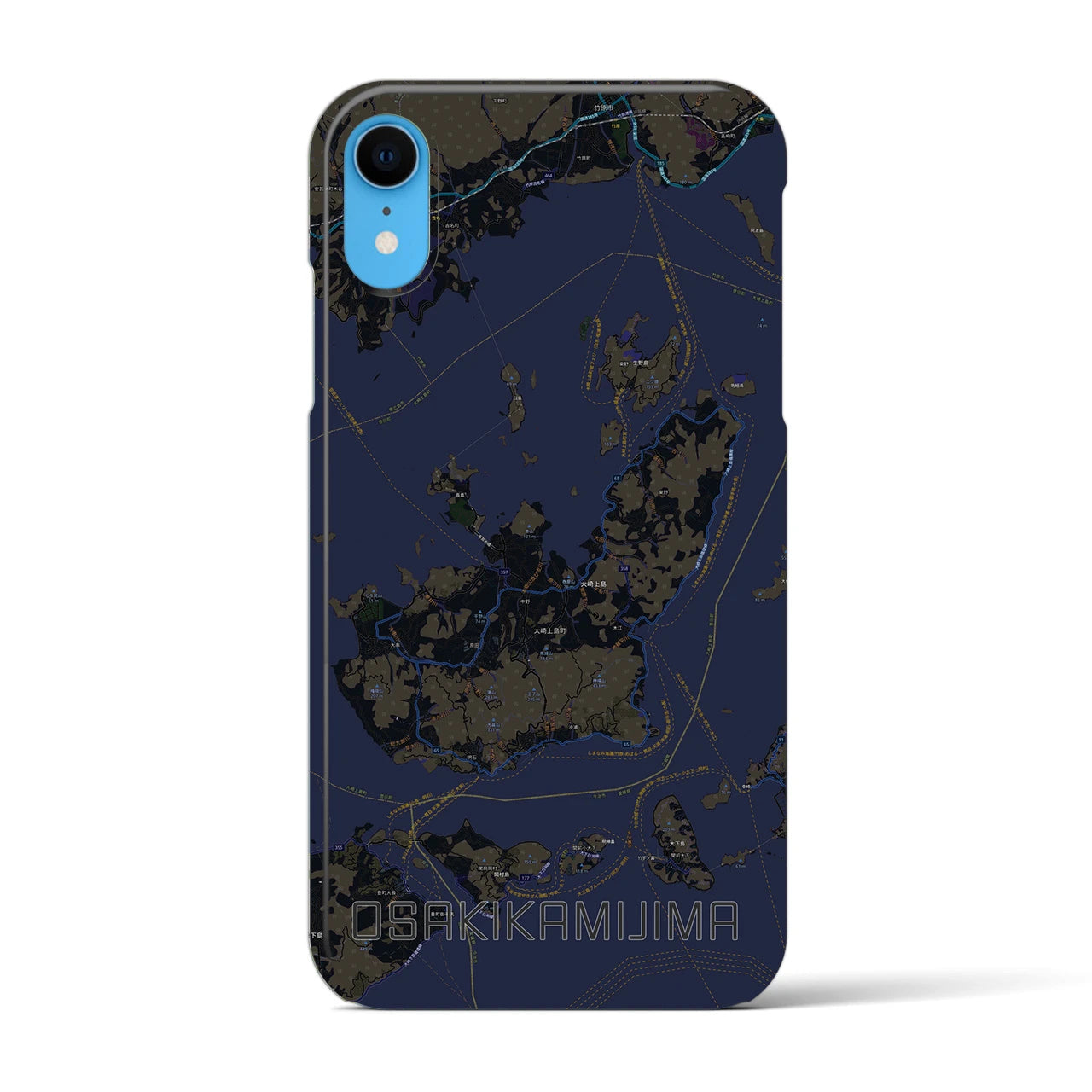 【大崎上島(広島県)】地図柄iPhoneケース(バックカバータイプ)