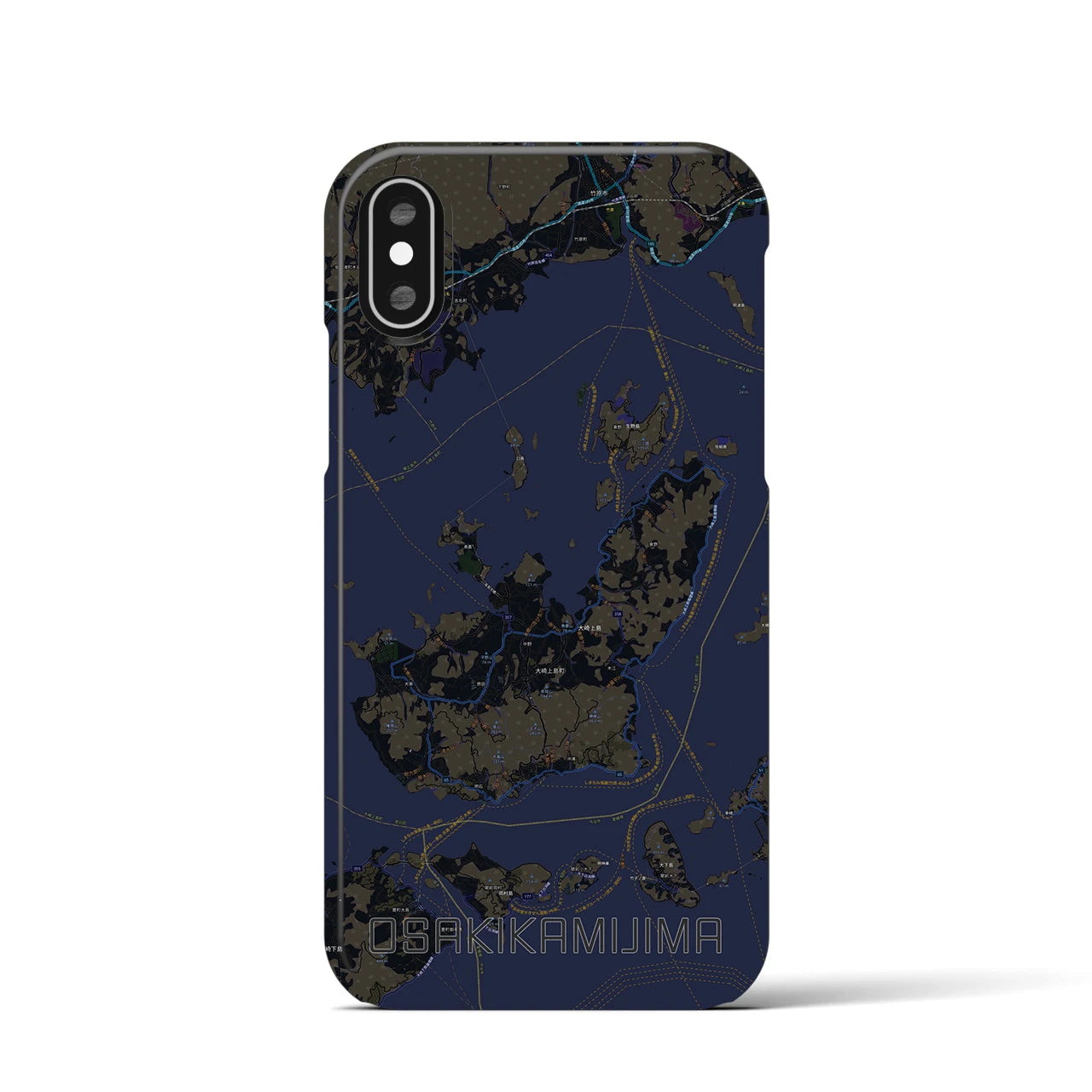 【大崎上島(広島県)】地図柄iPhoneケース(バックカバータイプ)