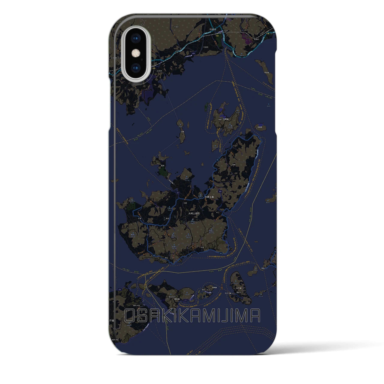 【大崎上島(広島県)】地図柄iPhoneケース(バックカバータイプ)