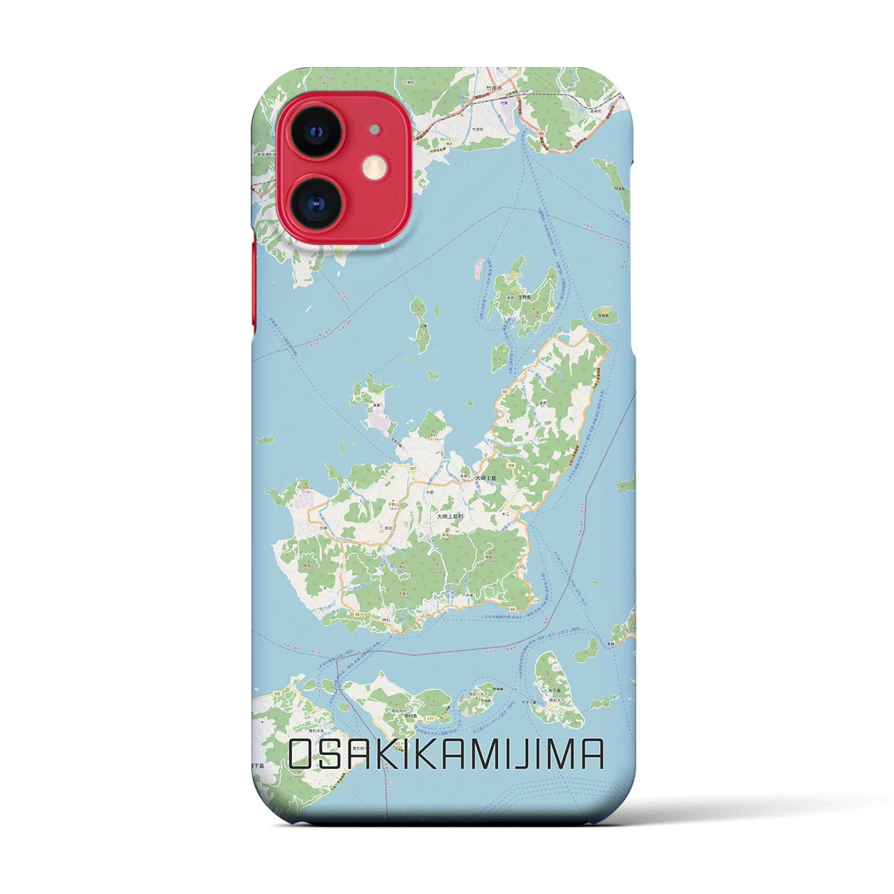 【大崎上島(広島県)】地図柄iPhoneケース(バックカバータイプ)